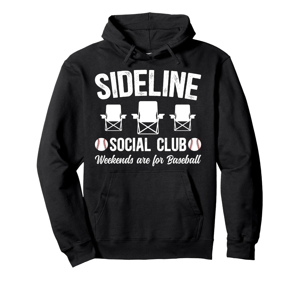 Sideline Social Club Baseball Dad Hoodie - Novelty Apparel for Adults - T-Shirt, Sweatshirt, Hoodie