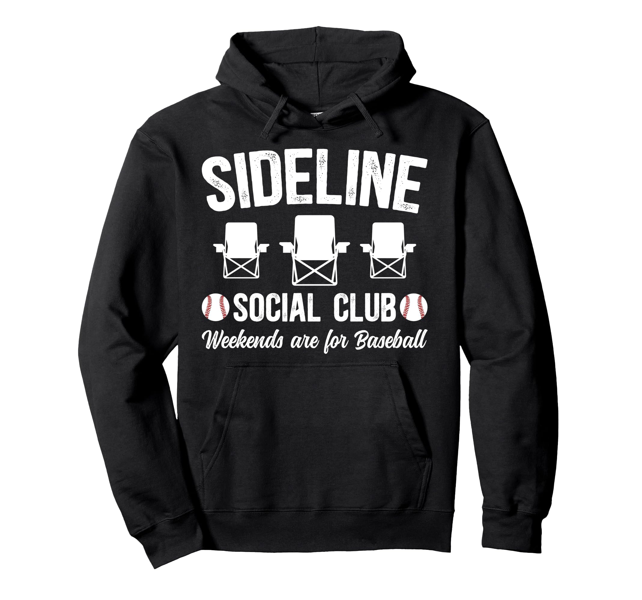 Sideline Social Club Baseball Dad Hoodie - Novelty Apparel for Adults - T-Shirt, Sweatshirt, Hoodie