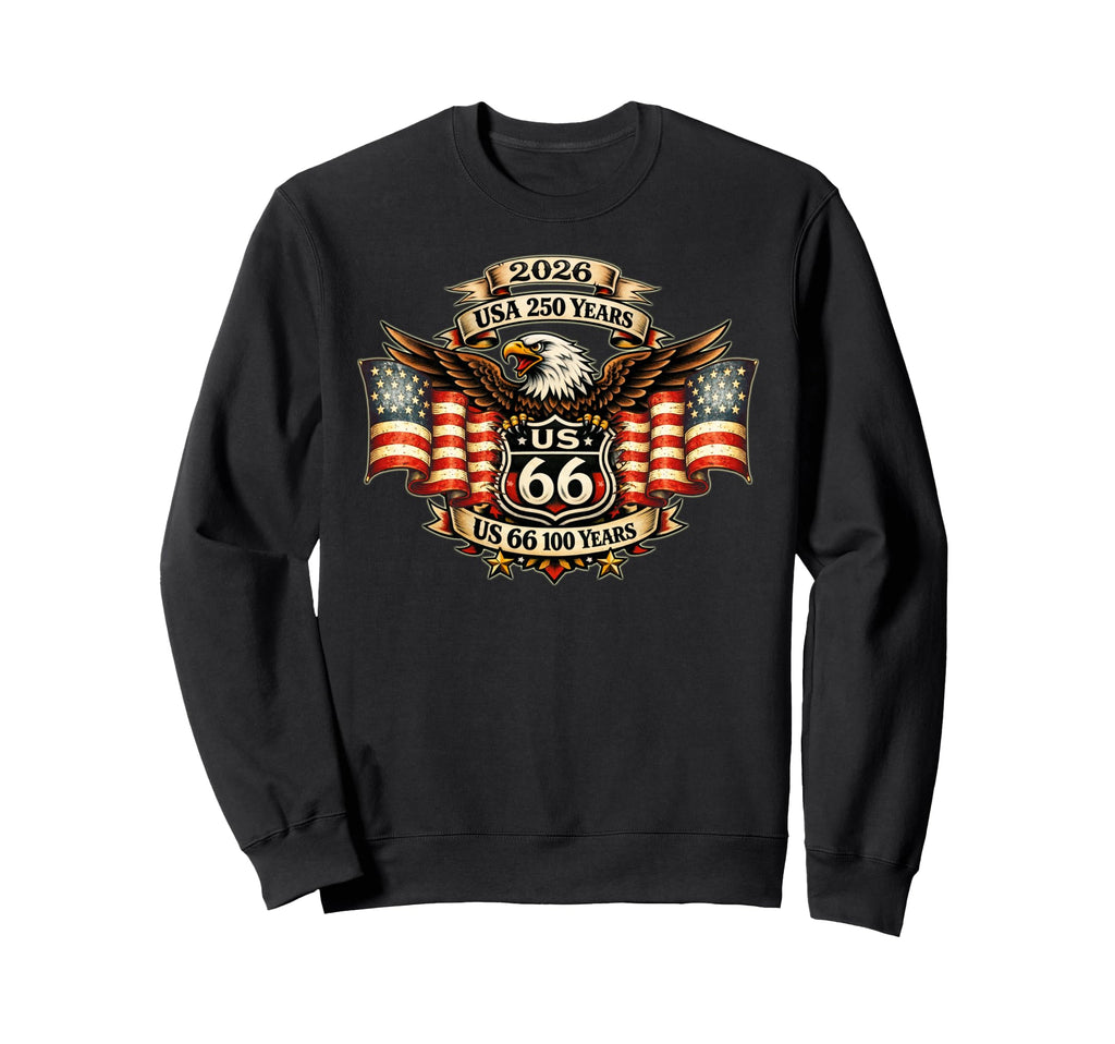 Usa 250 Us Highway 66 Mother Road Sweatshirt - Casual Everyday Wear Unisex - T-Shirt, Sweatshirt, Hoodie