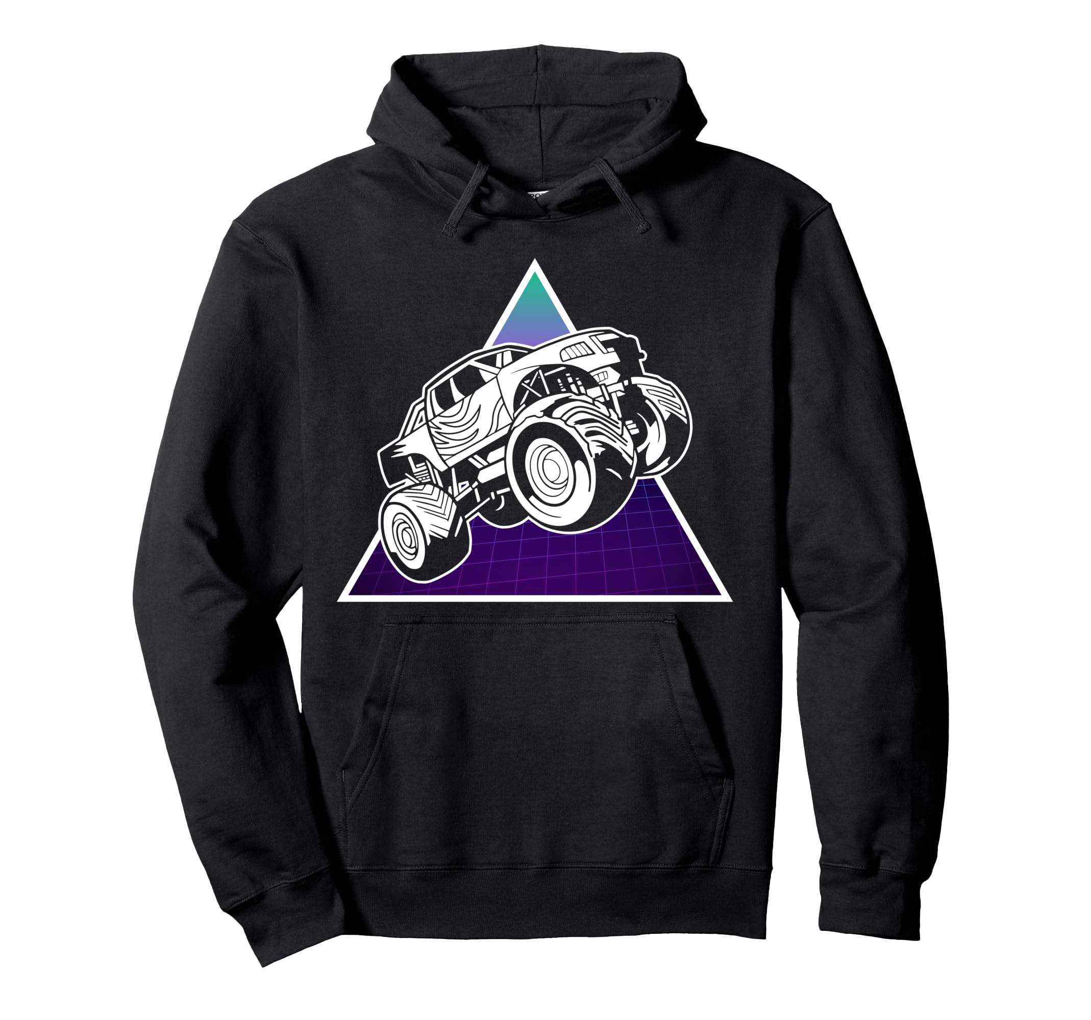 Vaporwave Aesthetic Monster Truck Hoodie - Casual Everyday Wear for Adults - T-Shirt, Sweatshirt, Hoodie