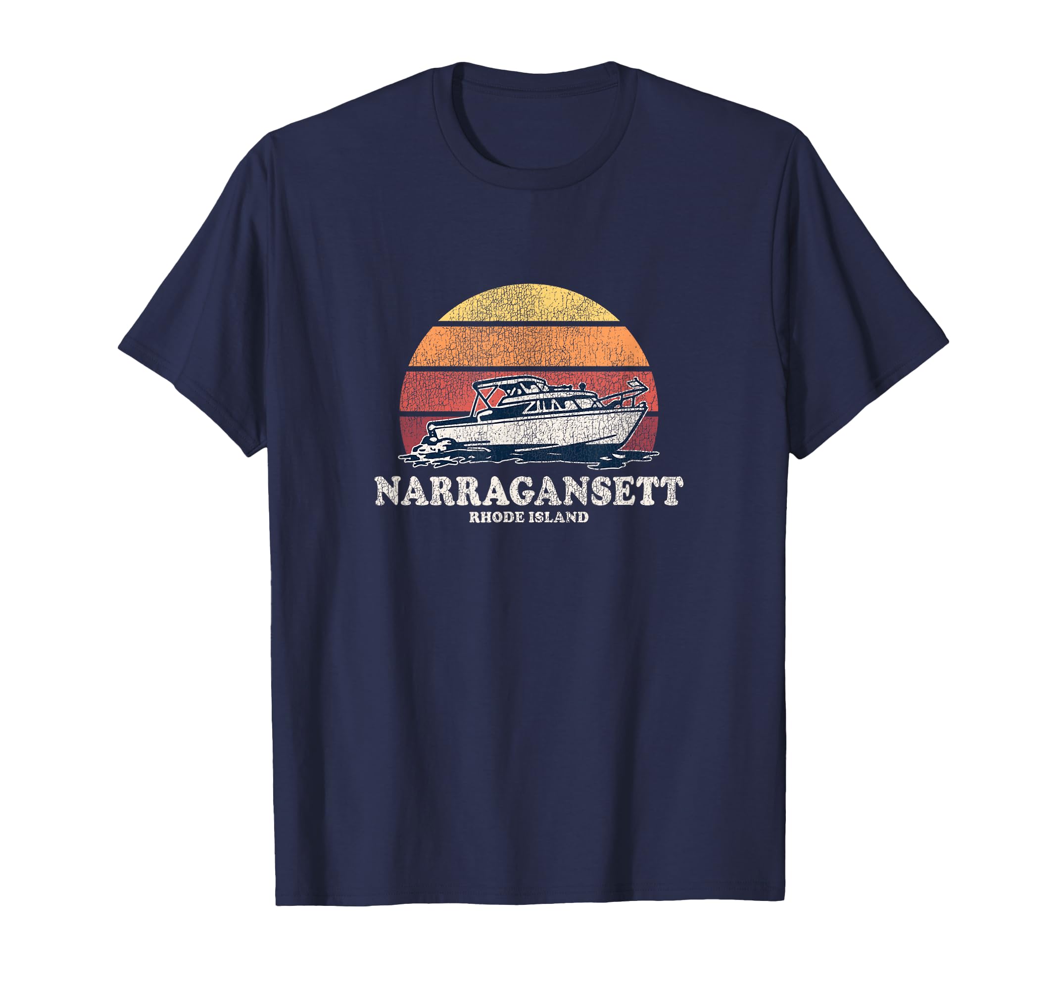 Narragansett Ri Boating 70S Boat T-Shirt - Custom Art Print Men Women - T-Shirt, Sweatshirt, Hoodie