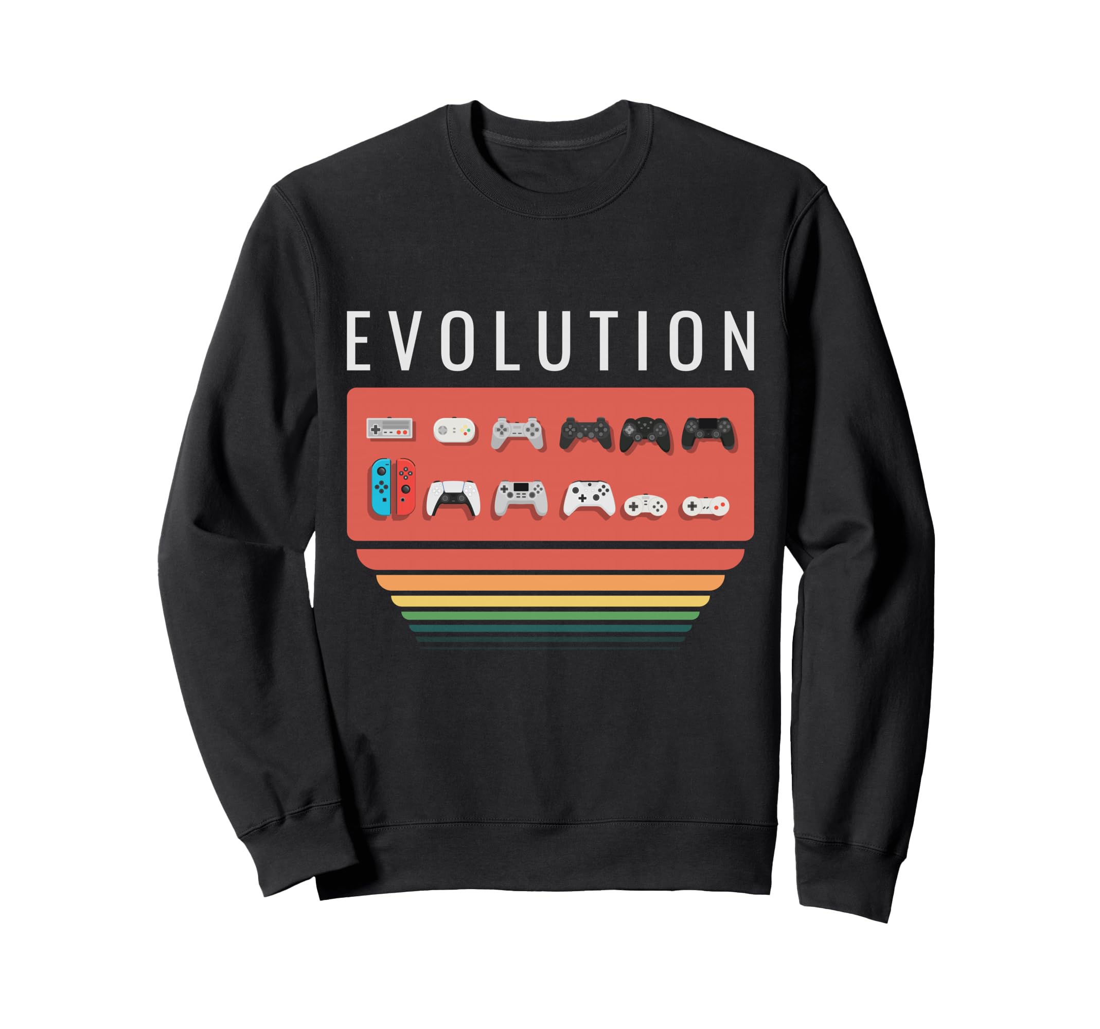 Gaming Controller Evolution 80S Sweatshirt - Custom Art Print Men Women - T-Shirt, Sweatshirt, Hoodie