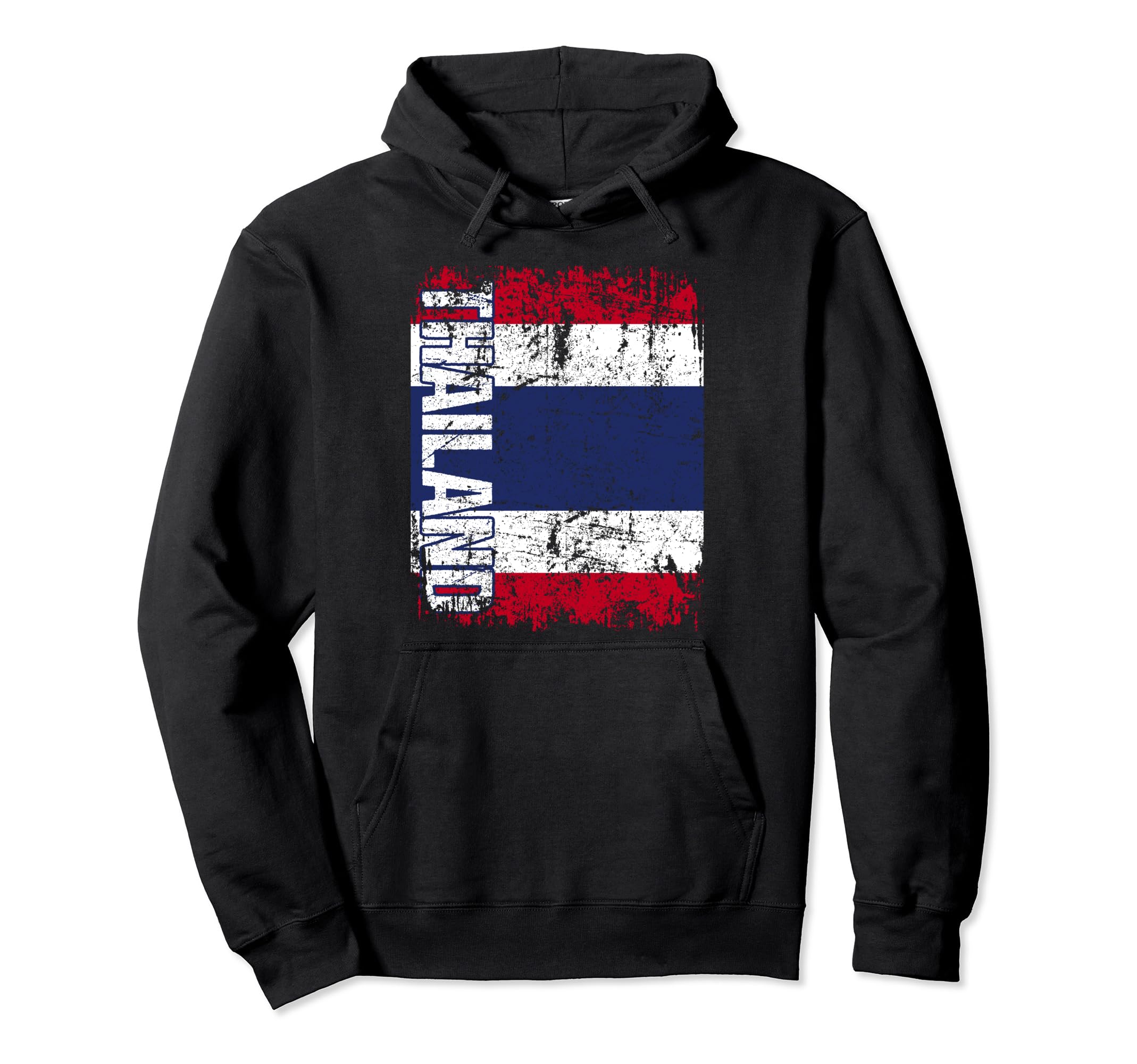 Thailand Flag Distressed Thailand Hoodie - Fun Novelty Design for Adults - T-Shirt, Sweatshirt, Hoodie