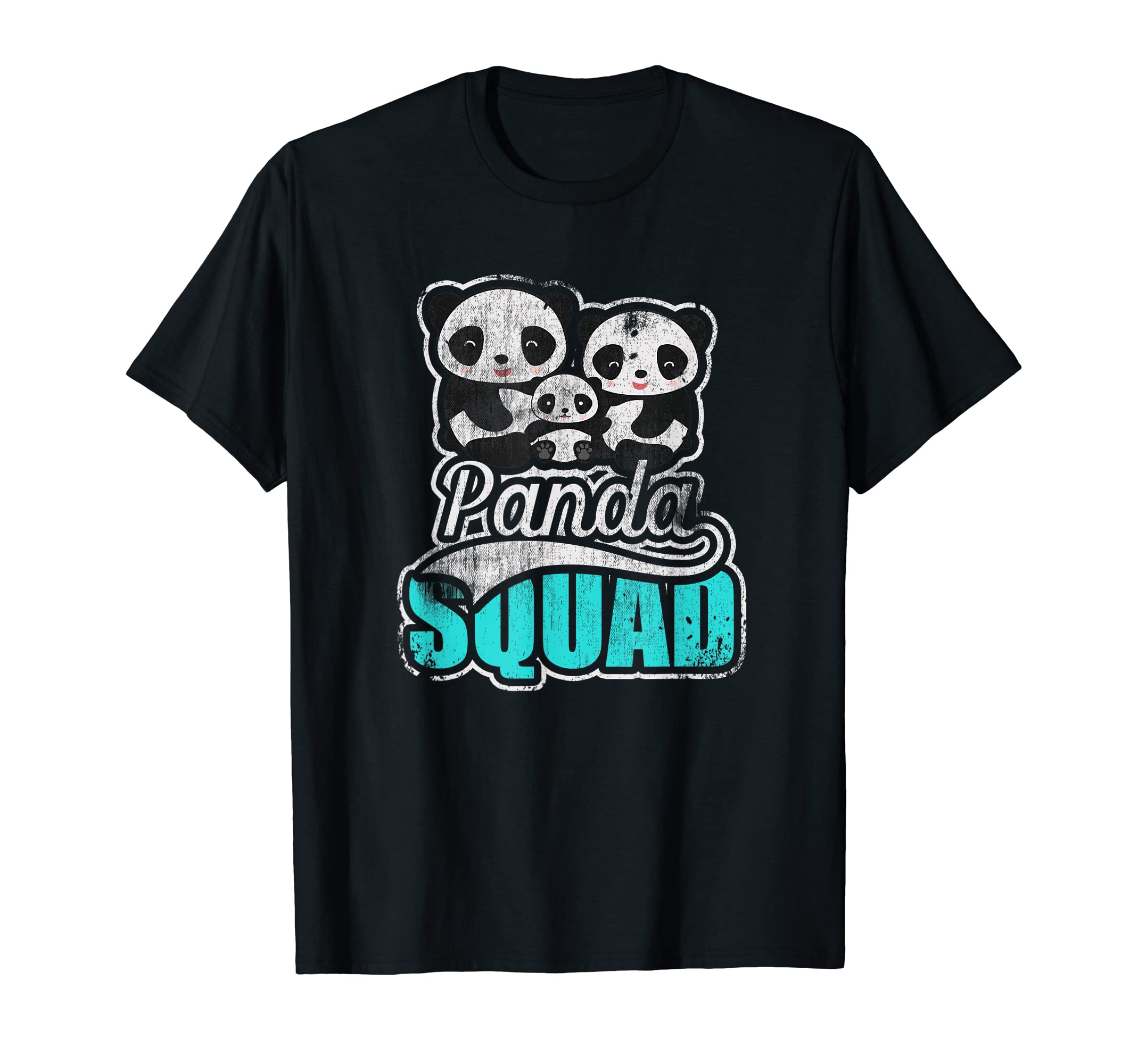 Panda Squad Animal Family Distressed T-Shirt - Graphic Print Unisex - T-Shirt, Sweatshirt, Hoodie
