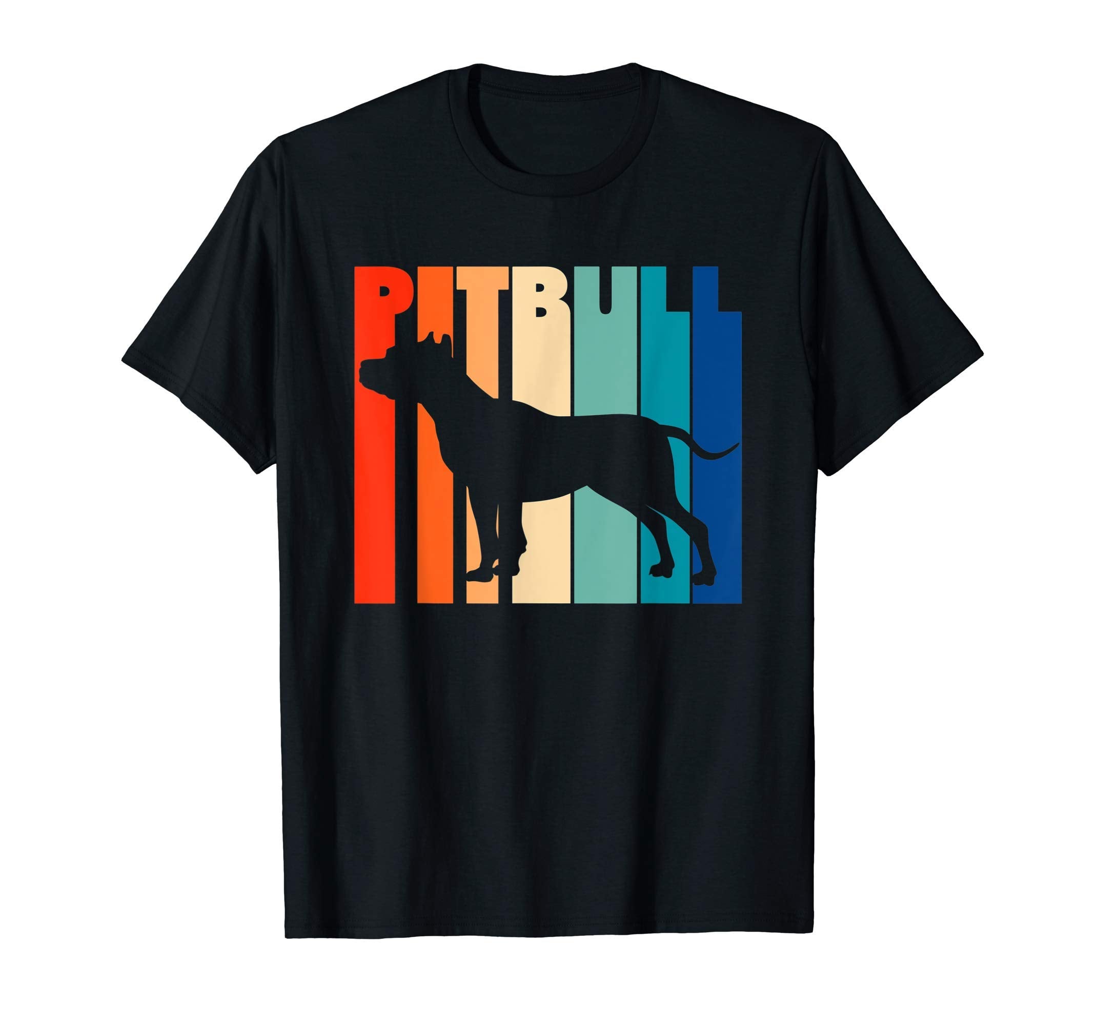 Pit Bull Stripes 60S 70S 80S Silhouette T-Shirt - Unique Graphic Men Women - T-Shirt, Sweatshirt, Hoodie