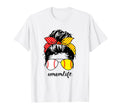 Mom Life Baseball Softball Messy Bun Funny T-Shirt - Trendy Graphic Unisex - T-Shirt, Sweatshirt, Hoodie
