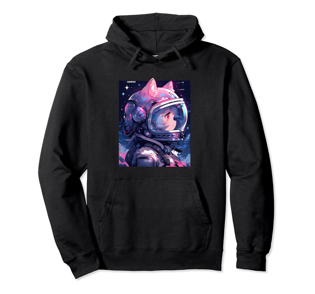80S 90S Aesthetic Vaporwave Space Cat Hoodie - Aesthetic Graphic Men Women - T-Shirt, Sweatshirt, Hoodie