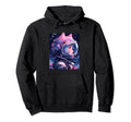 80S 90S Aesthetic Vaporwave Space Cat Hoodie - Aesthetic Graphic Men Women - T-Shirt, Sweatshirt, Hoodie