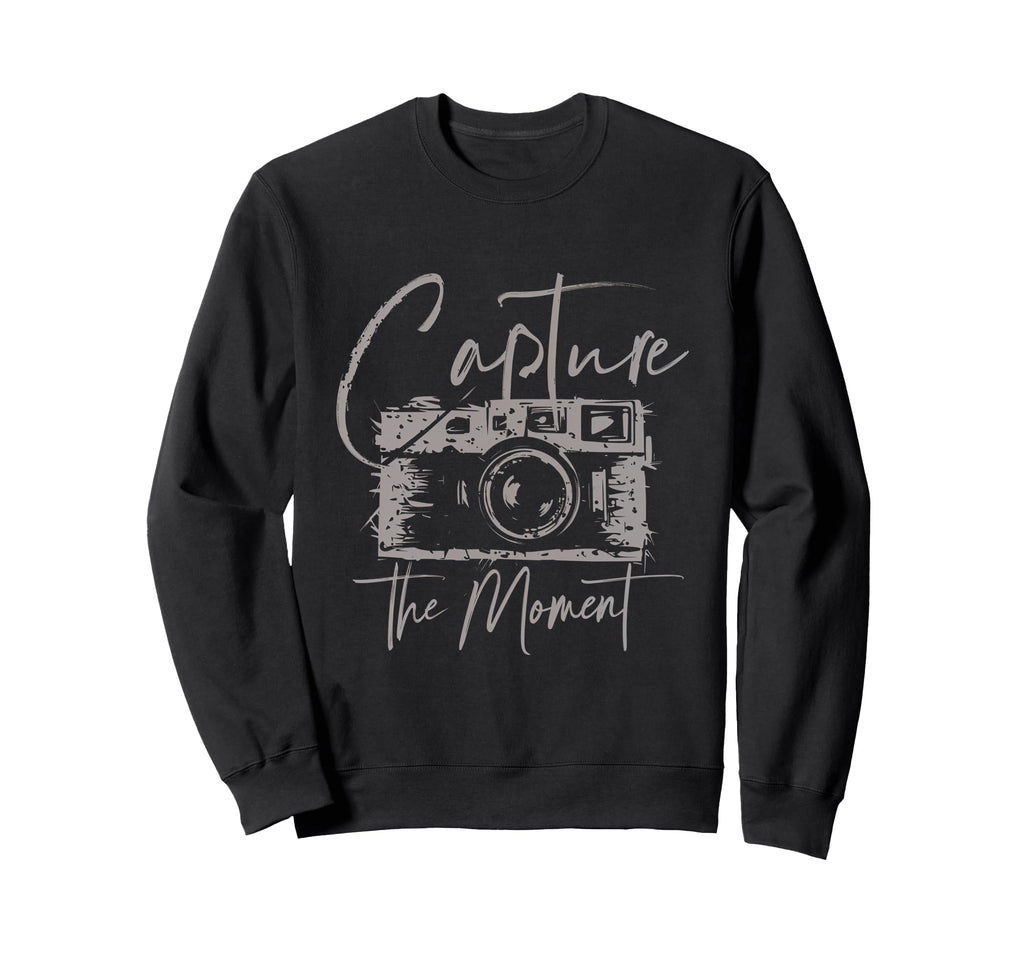 Capture Moment Photography Camera Sweatshirt - Streetwear Style for Adults - T-Shirt, Sweatshirt, Hoodie