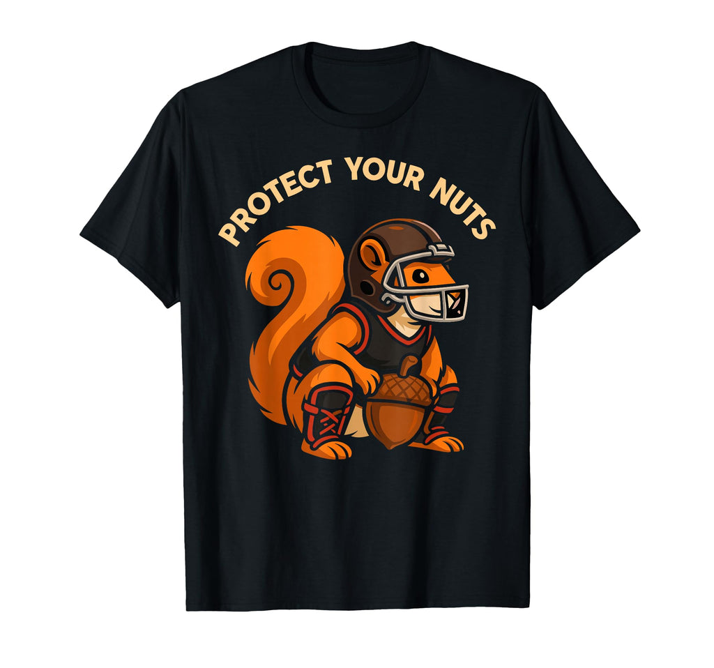 Squirell Baseball Catcher Player Joke T-Shirt - Minimalist Print Men Women - T-Shirt, Sweatshirt, Hoodie