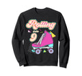 Rolling Into 9 Year Old Roller Skate 9Th Sweatshirt - Graphic Print Unisex - T-Shirt, Sweatshirt, Hoodie