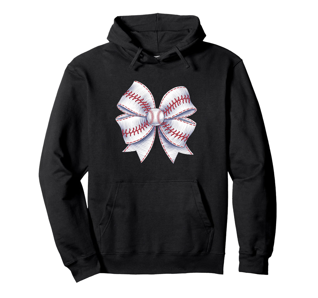 Baseball Coquette Bow Baseball Mom Hoodie - Fun Novelty Design Unisex - T-Shirt, Sweatshirt, Hoodie