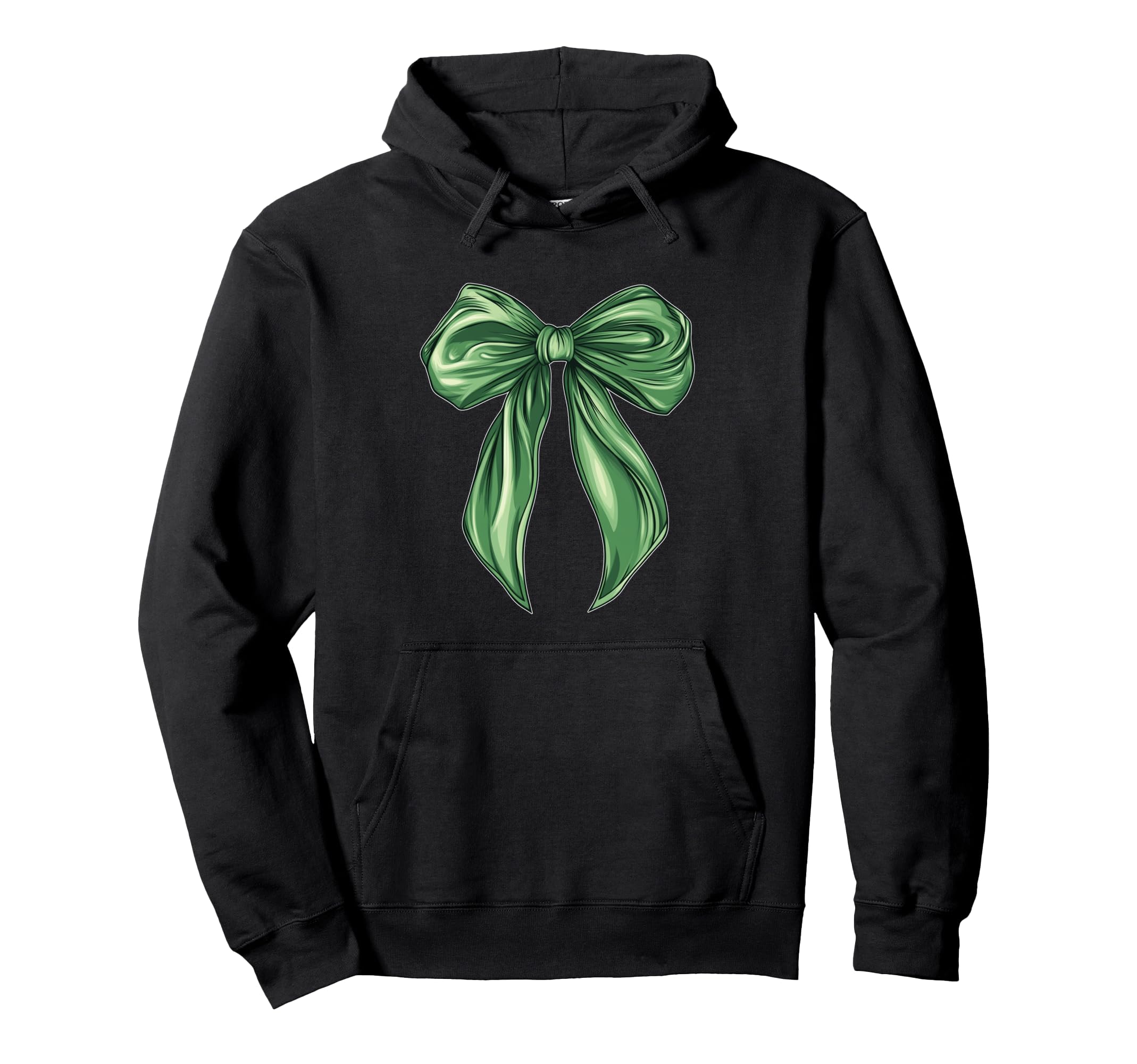 Trendy Y2K Girly Green Bow Coquette Green Hoodie - Graphic Print Men Women - T-Shirt, Sweatshirt, Hoodie