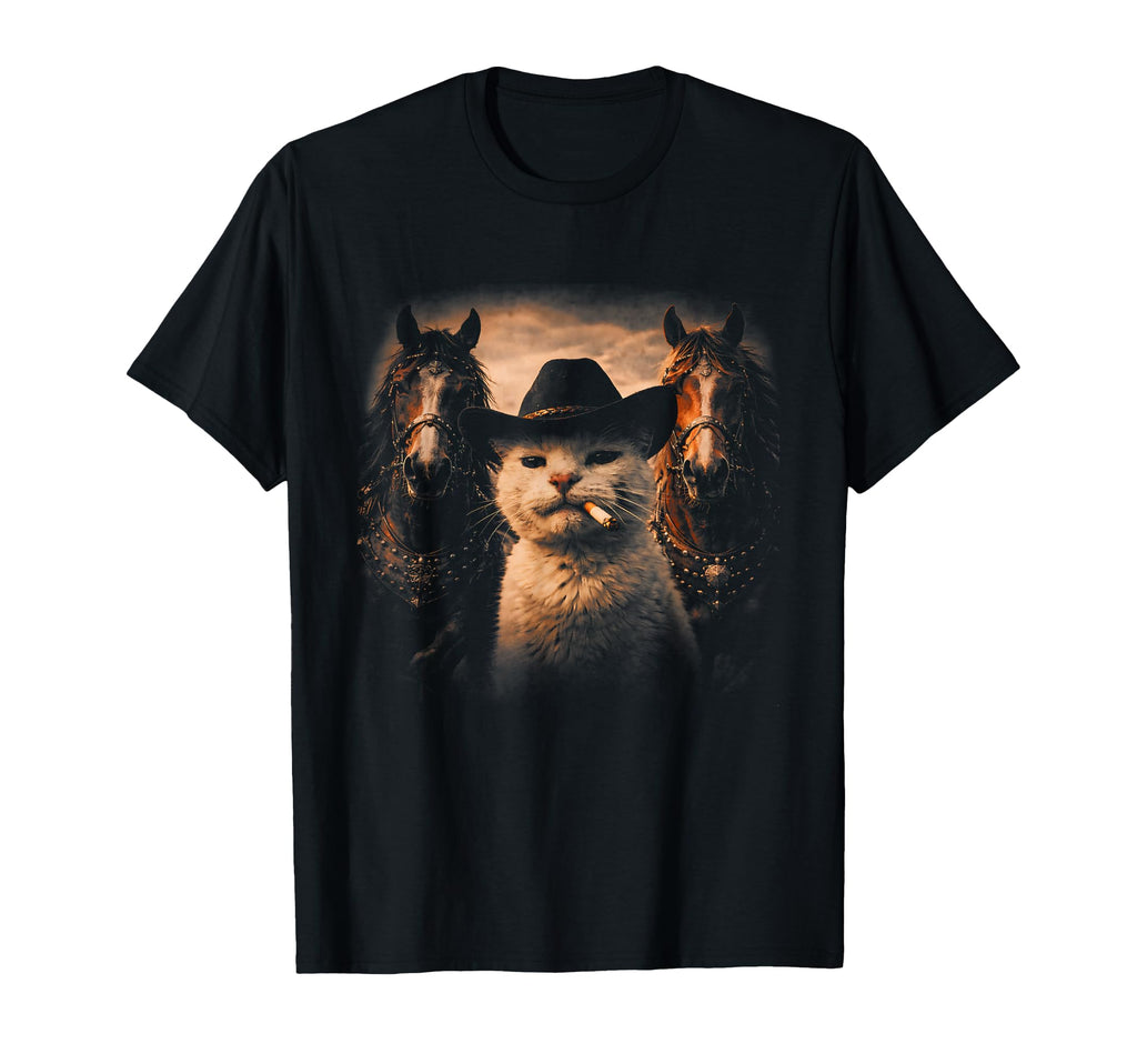 Funny Cowboy Cat Western Outlaw Animal T-Shirt - Trendy Graphic Men Women - T-Shirt, Sweatshirt, Hoodie