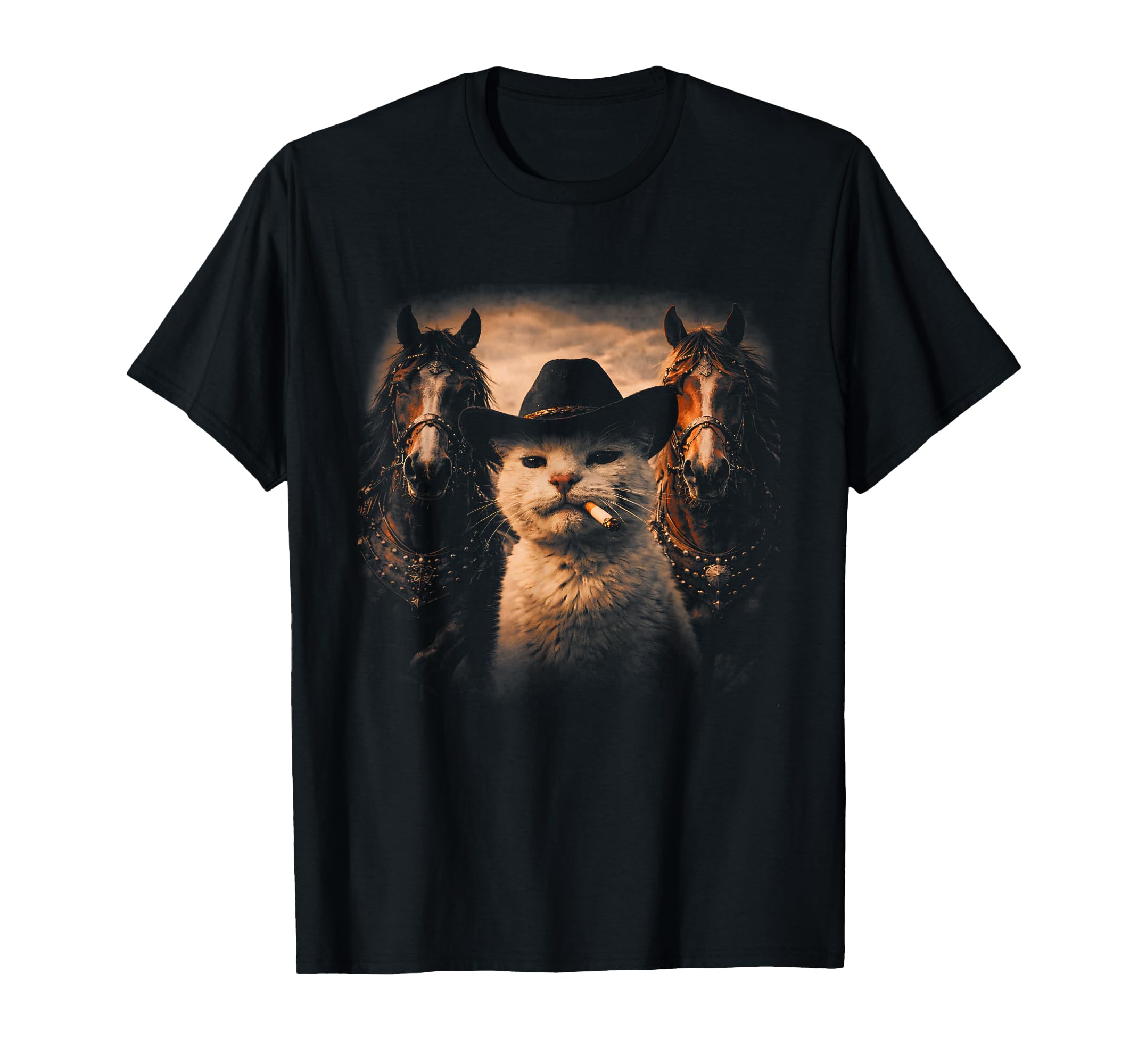 Funny Cowboy Cat Western Outlaw Animal T-Shirt - Trendy Graphic Men Women - T-Shirt, Sweatshirt, Hoodie