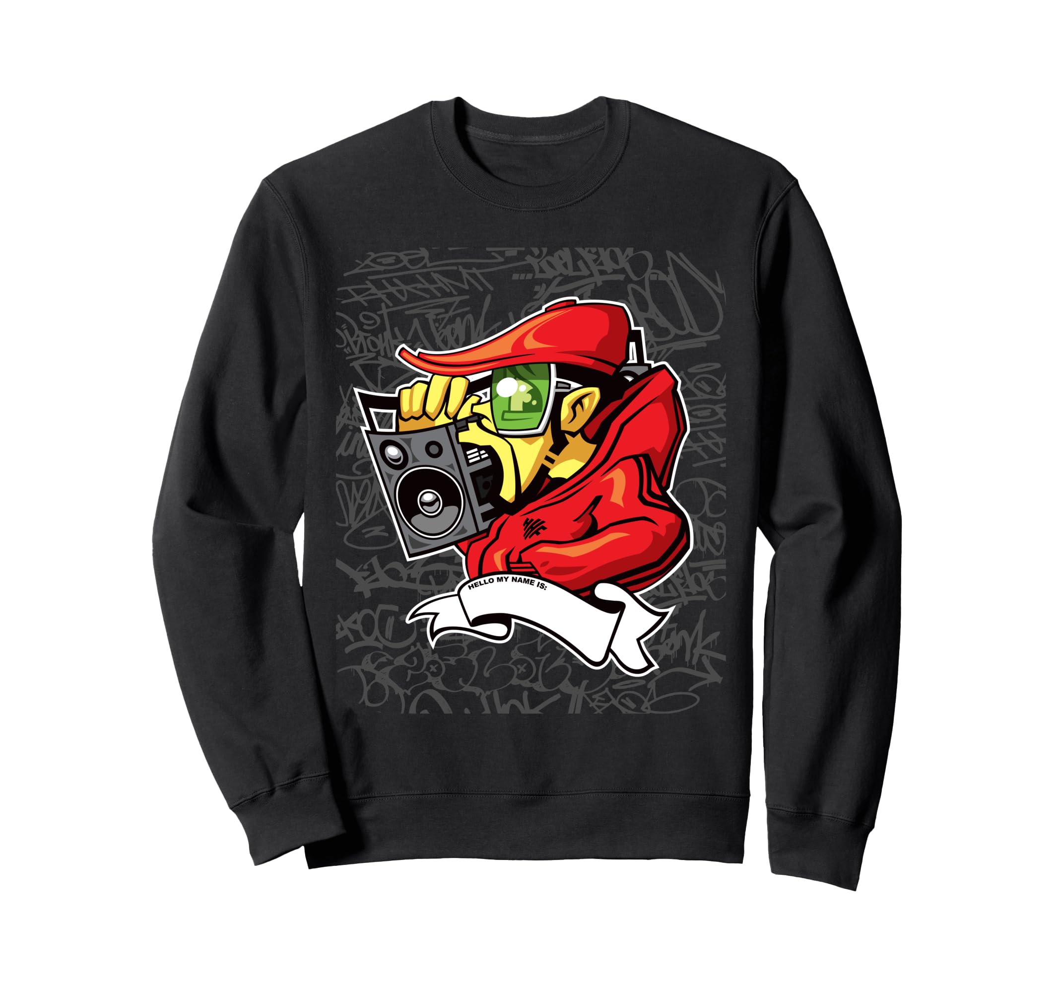 Hip Hop B Graffiti Character Old Sweatshirt - Novelty Apparel Unisex - T-Shirt, Sweatshirt, Hoodie