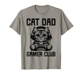 Cat Dad Gamer Club Funny Gaming Cat T-Shirt - Minimalist Print Men Women - T-Shirt, Sweatshirt, Hoodie