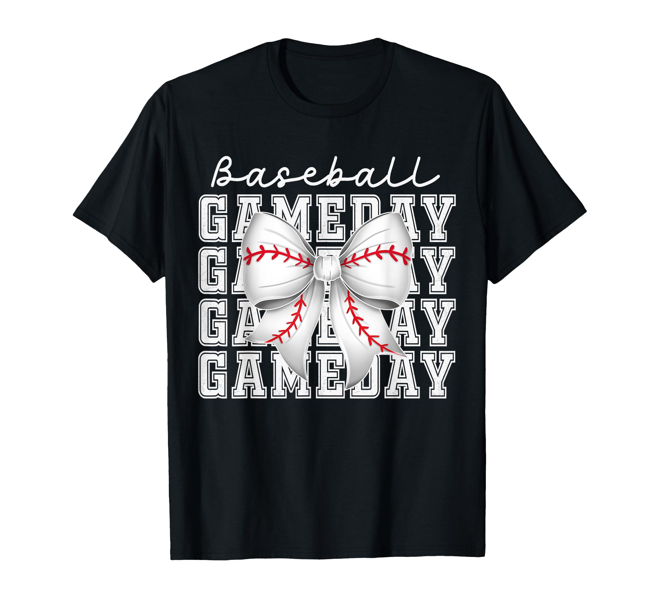 Baseball Game Day Mom Coquette Bow Cheer T-Shirt - Streetwear Style Unisex - T-Shirt, Sweatshirt, Hoodie