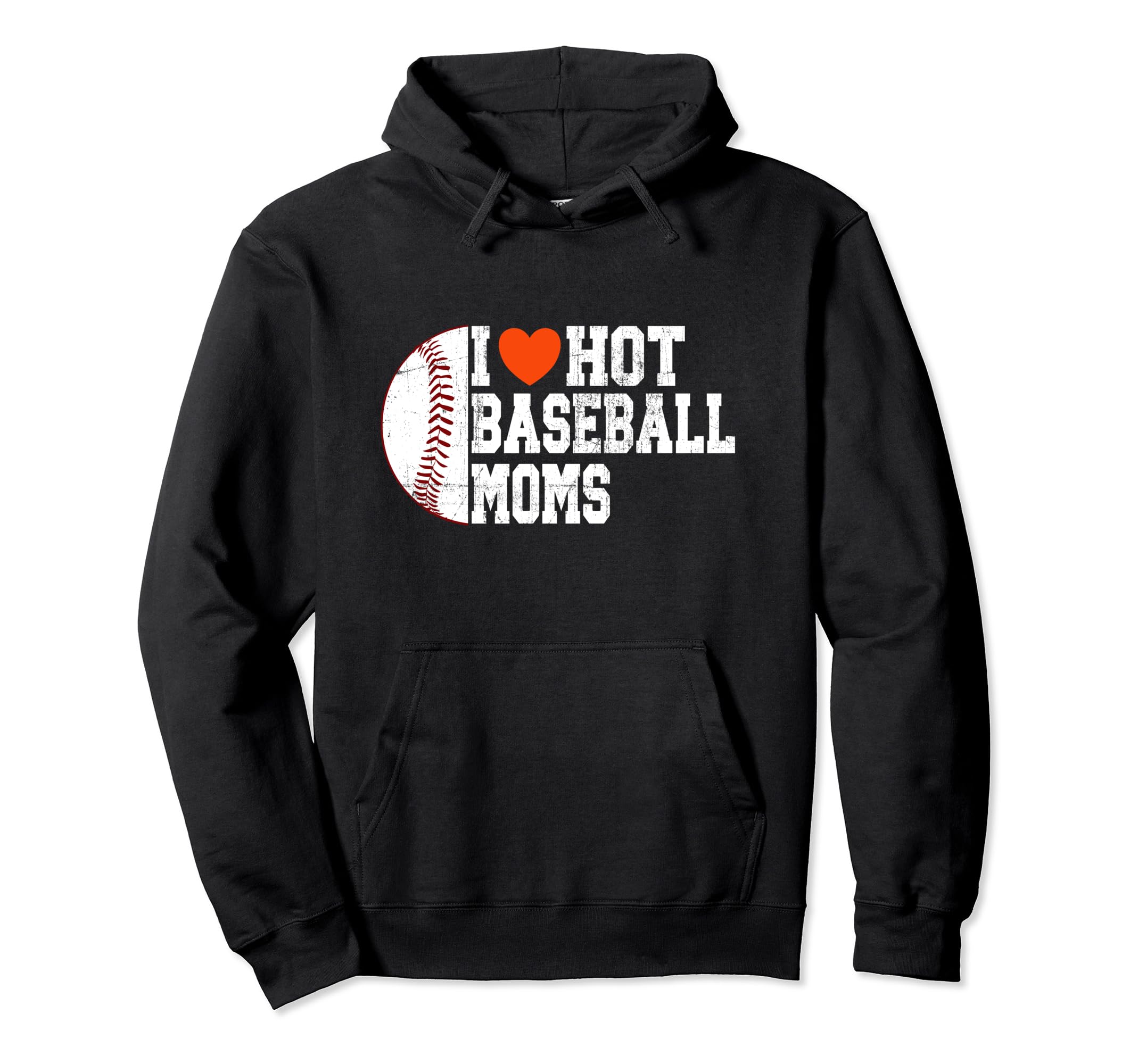 I Heart Hot Baseball Moms Hoodie - Minimalist Print Men Women - T-Shirt, Sweatshirt, Hoodie