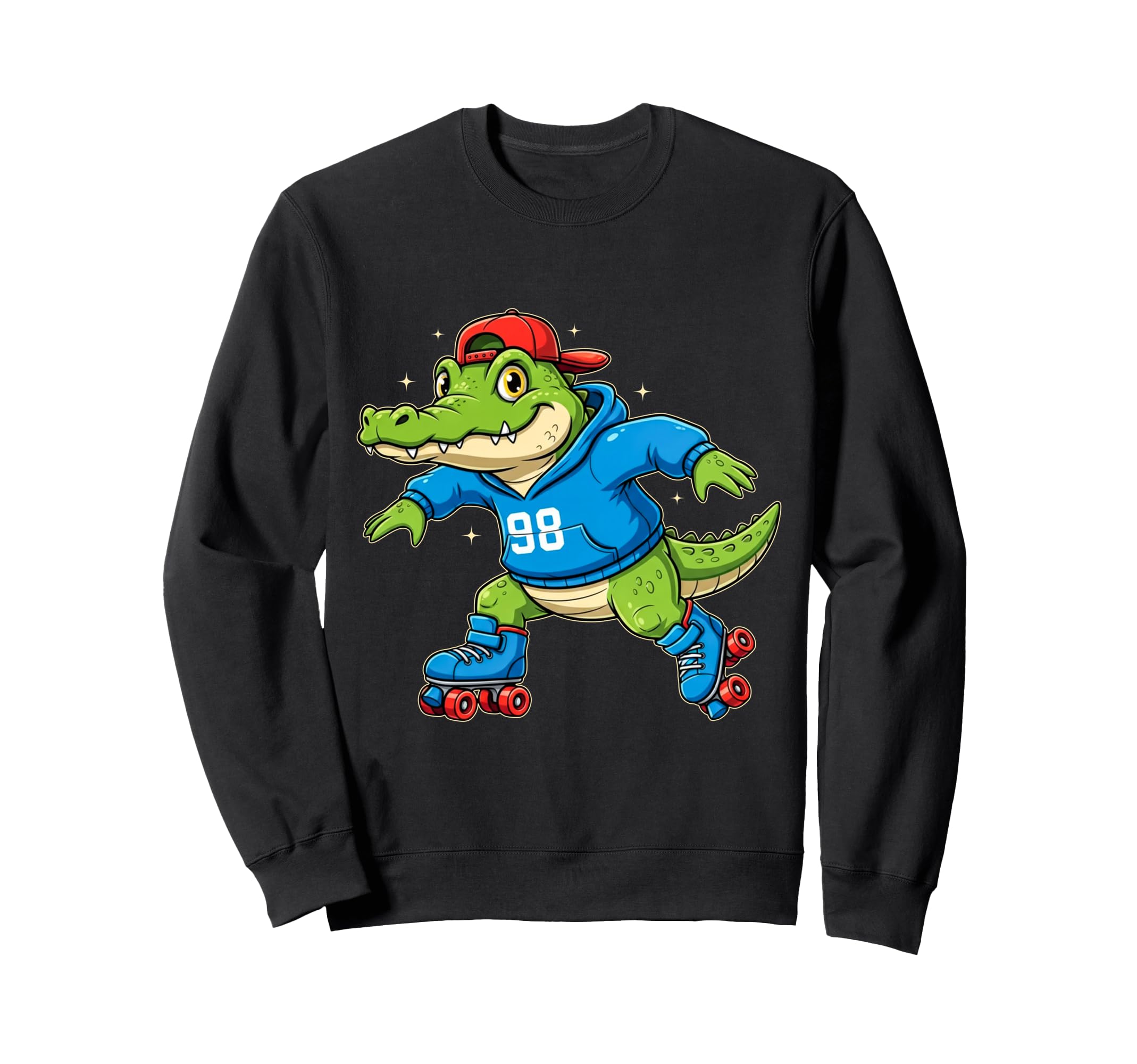 Funny Alligator Roller Skates Sweatshirt - Trendy Graphic for Adults - T-Shirt, Sweatshirt, Hoodie
