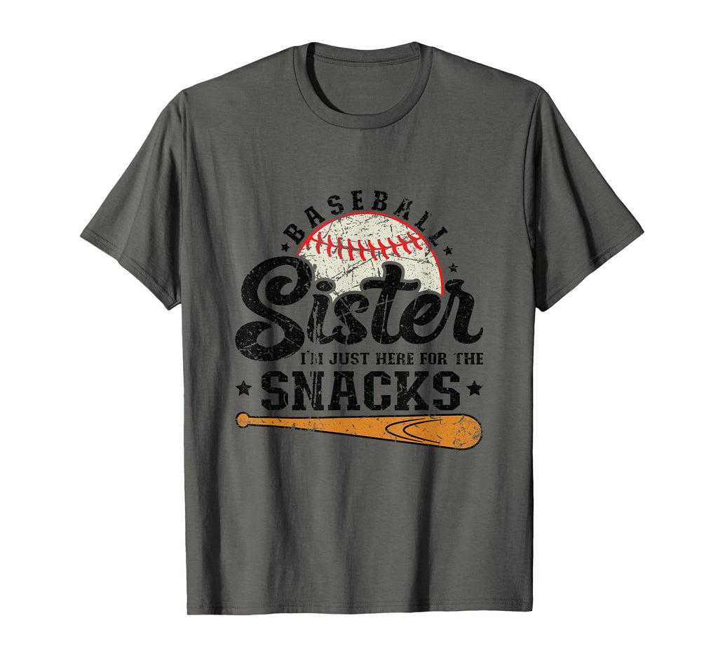Baseball Sister Im Just Here Snacks T-Shirt - Aesthetic Graphic for Adults - T-Shirt, Sweatshirt, Hoodie