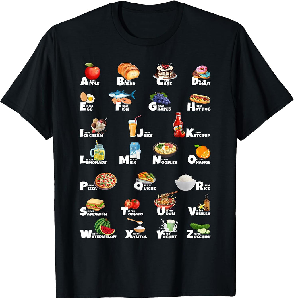 Food Lover Letters Costume A-Z Learning Gift Idea - Adult & Kids T-Shirts, Sweatshirts & Hoodies apparel design preview 1