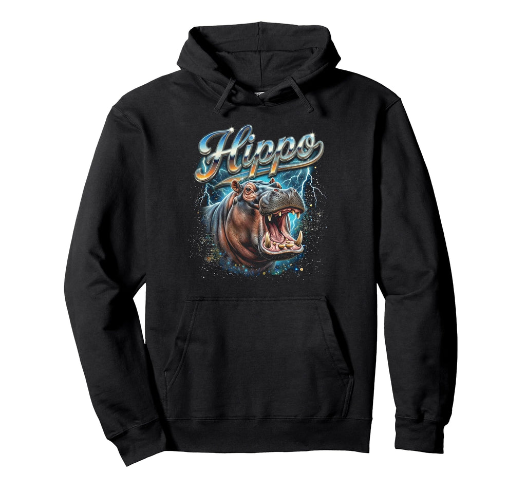 Hippo 90S Funny Hippopotamus 80S Hoodie - Custom Art Print Unisex - T-Shirt, Sweatshirt, Hoodie