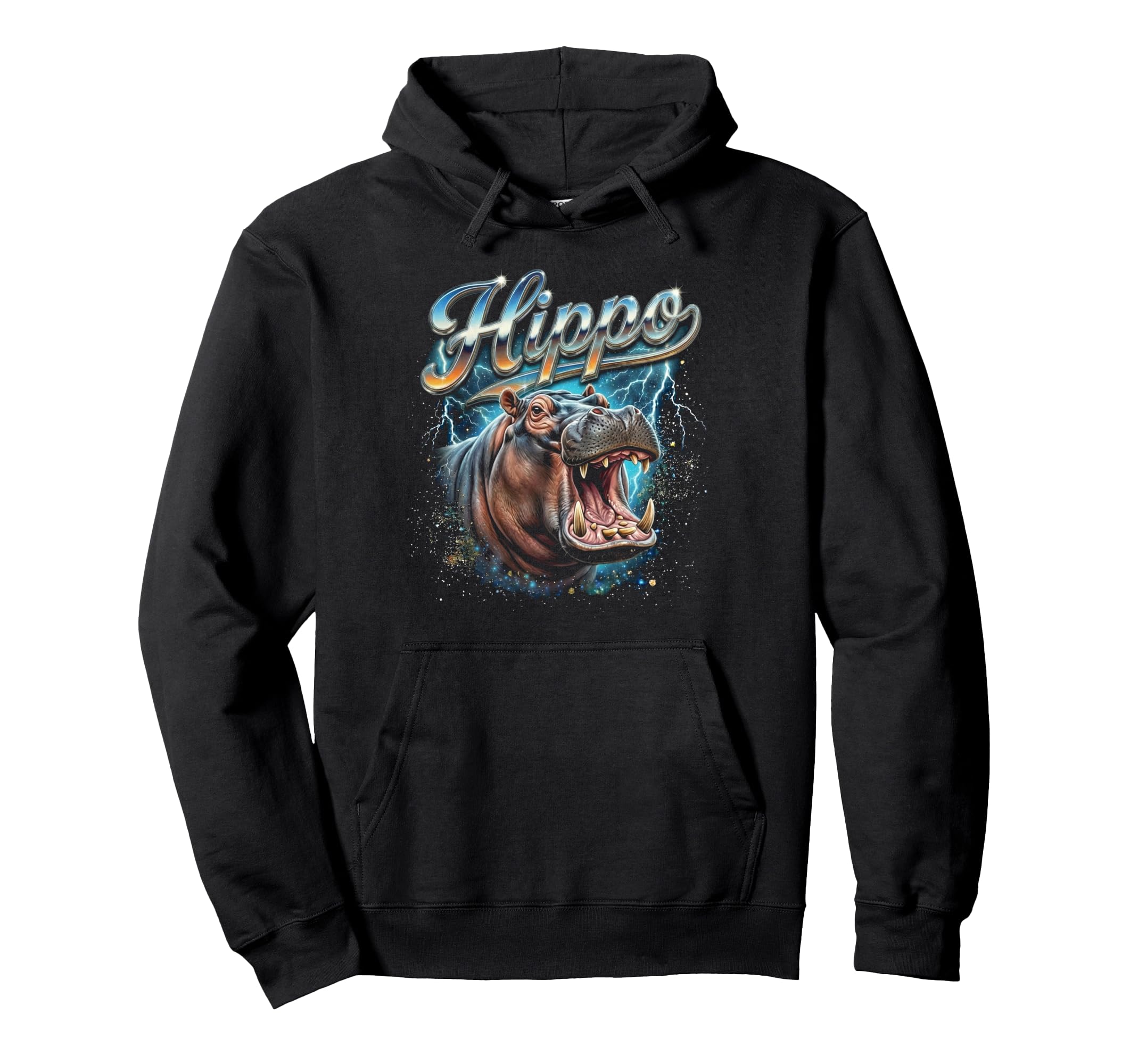 Hippo 90S Funny Hippopotamus 80S Hoodie - Custom Art Print Unisex - T-Shirt, Sweatshirt, Hoodie
