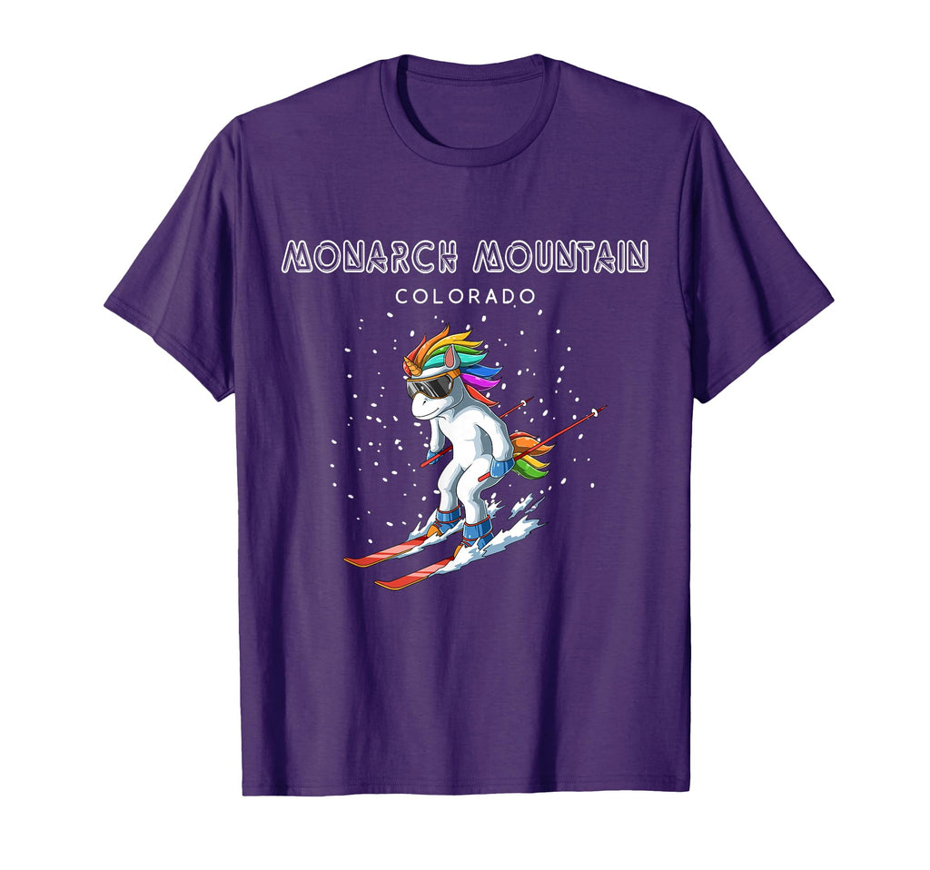Monarch Mountain Colorado Unicorn Usa Ski T-Shirt - Graphic Print Unisex - T-Shirt, Sweatshirt, Hoodie
