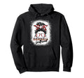 Baseball Girlfriend Messy Bun Hair Leopard Hoodie - Trendy Graphic Unisex - T-Shirt, Sweatshirt, Hoodie