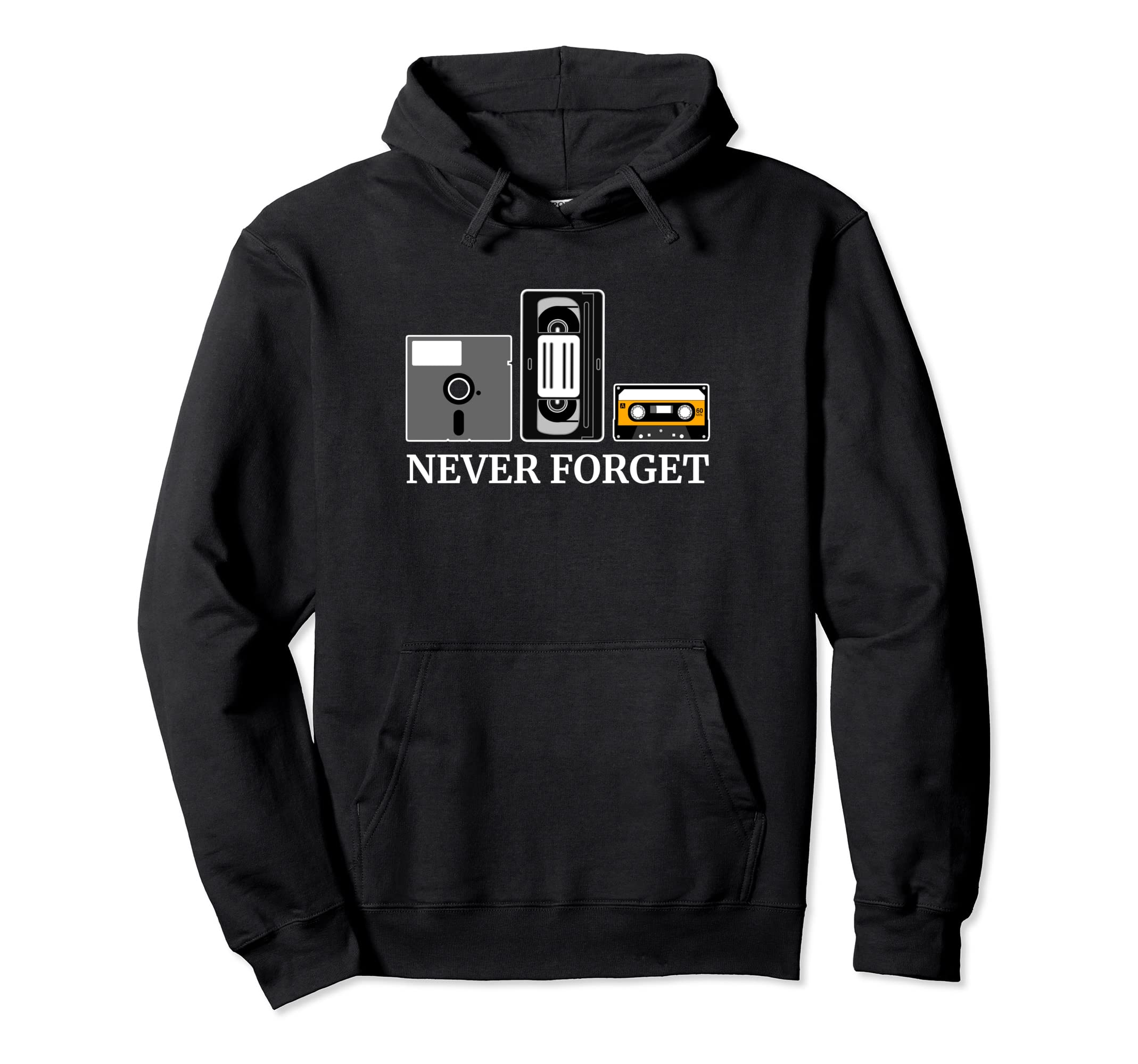 Never Forget Floppy Disk Vhs Cassette Hoodie - Aesthetic Graphic Men Women - T-Shirt, Sweatshirt, Hoodie