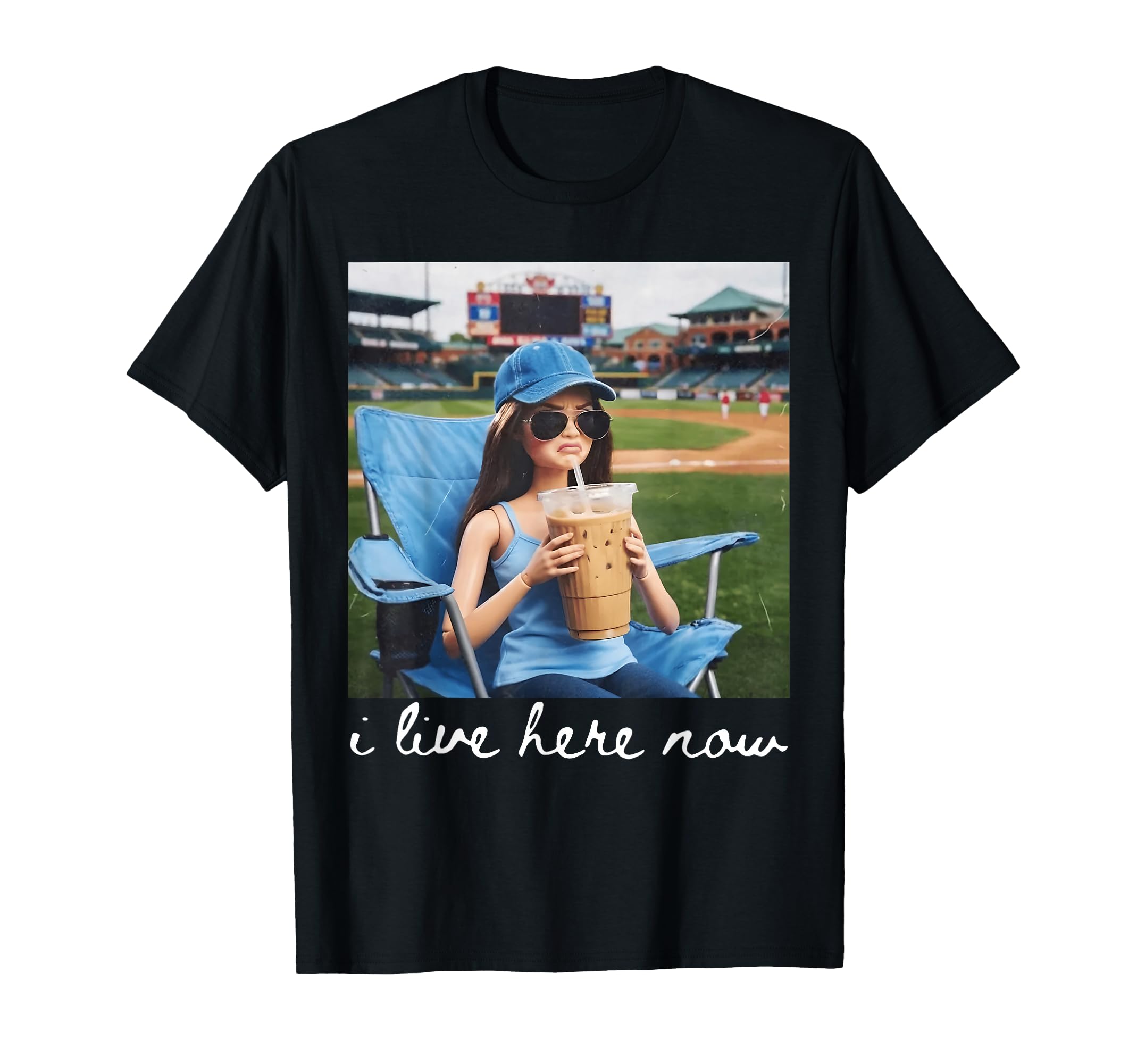 I Live Here Now Funny Ballfield Baseball T-Shirt - Minimalist Print Unisex - T-Shirt, Sweatshirt, Hoodie
