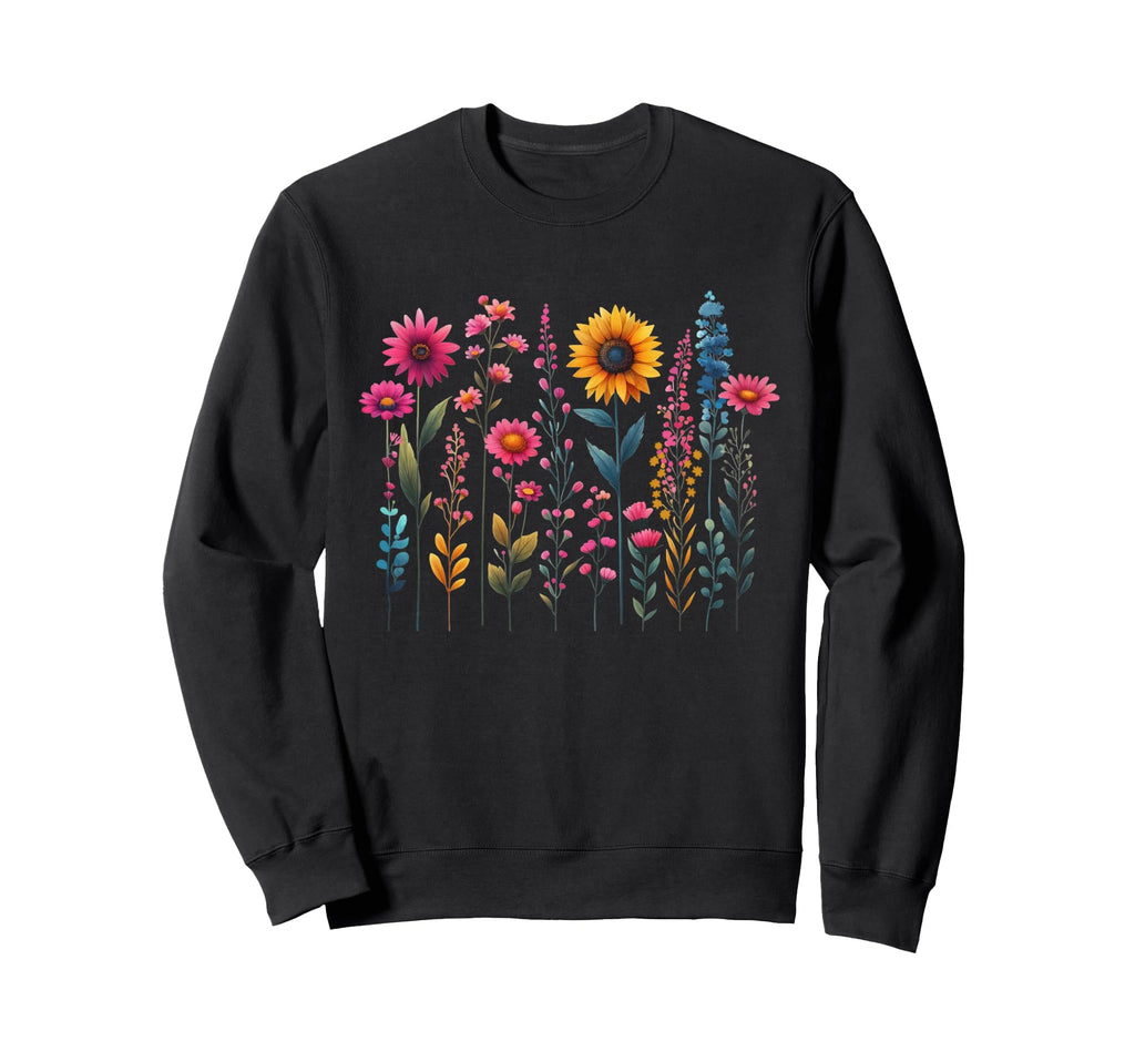 Wildflower Boho Summer Sweatshirt - Minimalist Print for Adults - T-Shirt, Sweatshirt, Hoodie