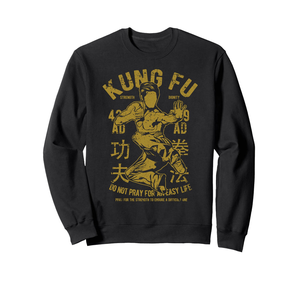 Kung Fu Martial Arts Distressed Sweatshirt - Minimalist Print for Adults - T-Shirt, Sweatshirt, Hoodie