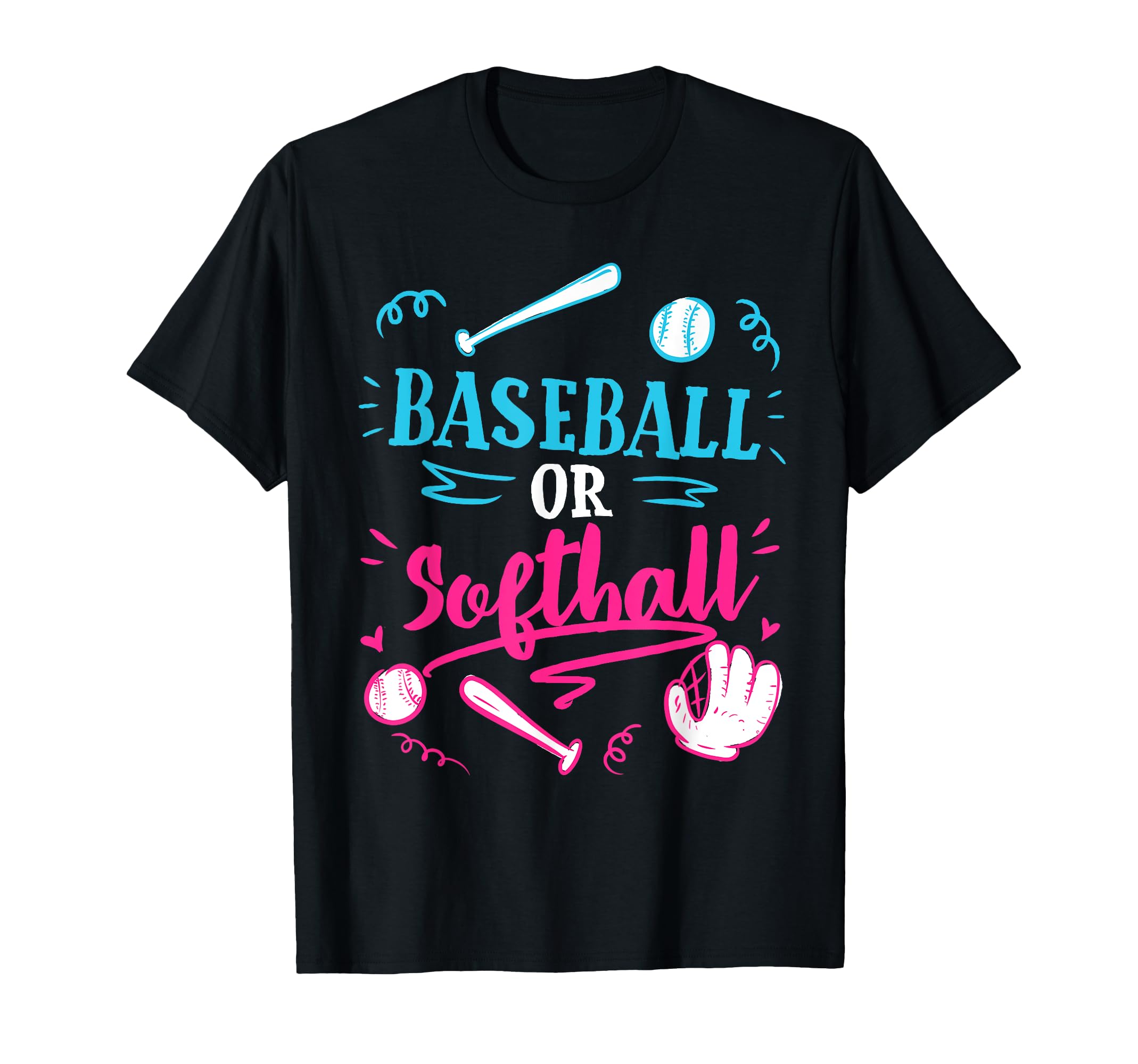 Gender Reveal Party Baseball Softball T-Shirt - Minimalist Print Unisex - T-Shirt, Sweatshirt, Hoodie