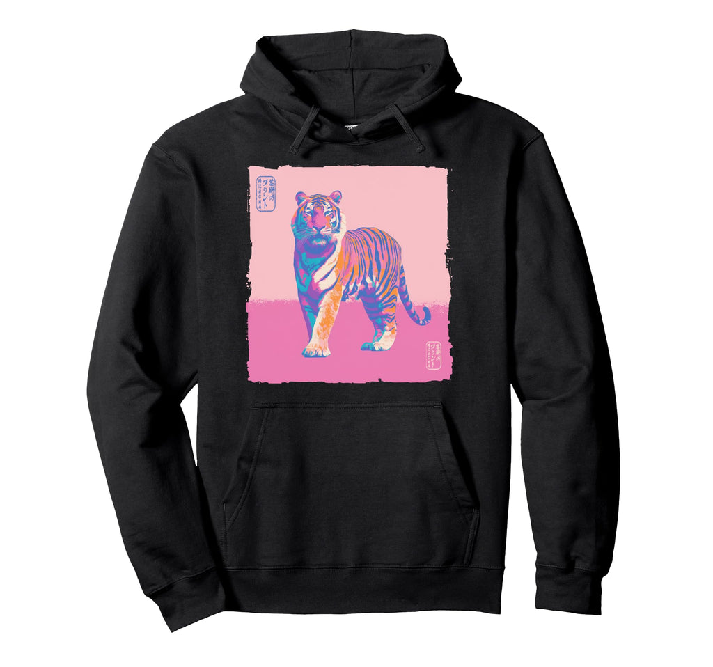 Psych Tiger Pop Art 80S Vaporwave Hoodie - Unique Graphic Men Women - T-Shirt, Sweatshirt, Hoodie