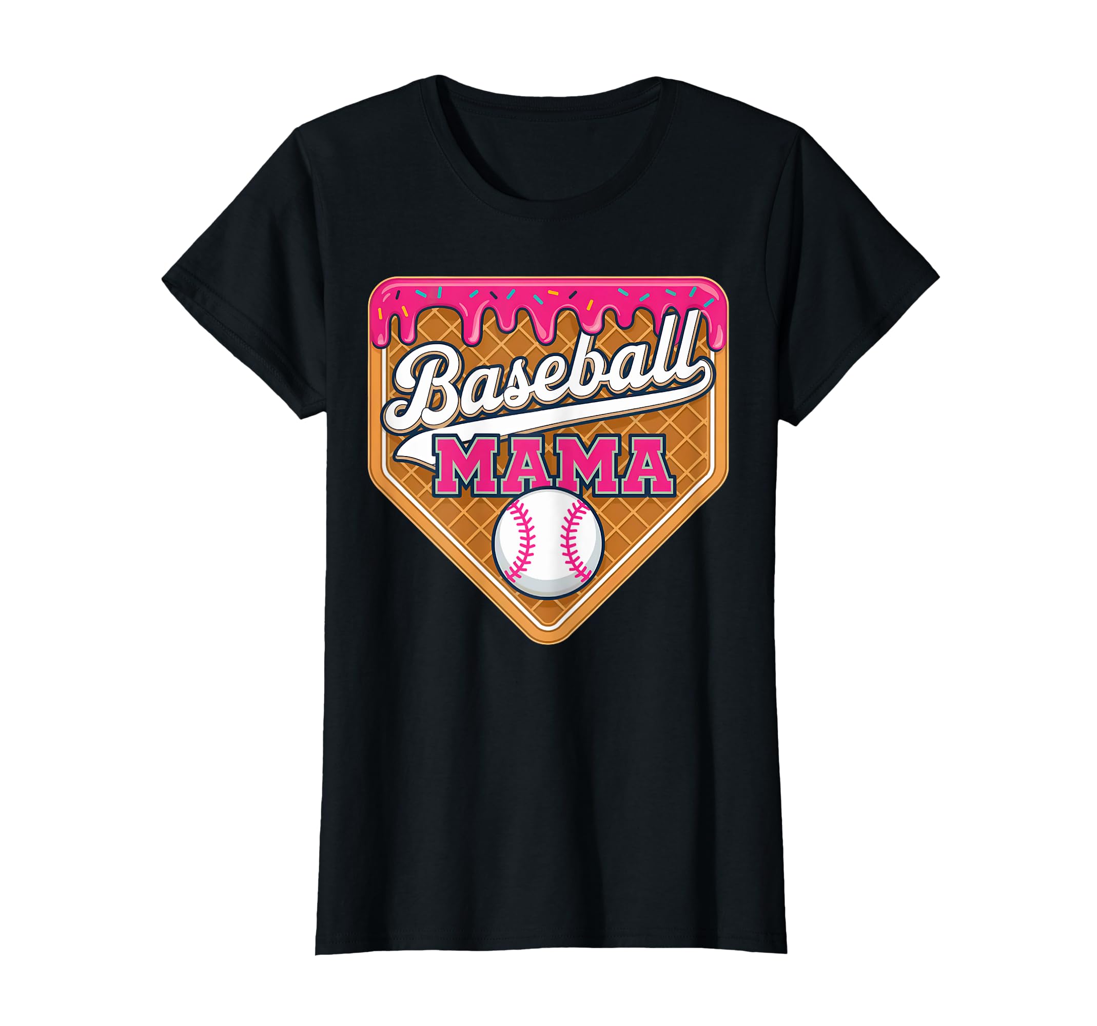Baseball Mom Ice Cream Funny Sweatshirt - Fun Novelty Design for Adults - T-Shirt, Sweatshirt, Hoodie
