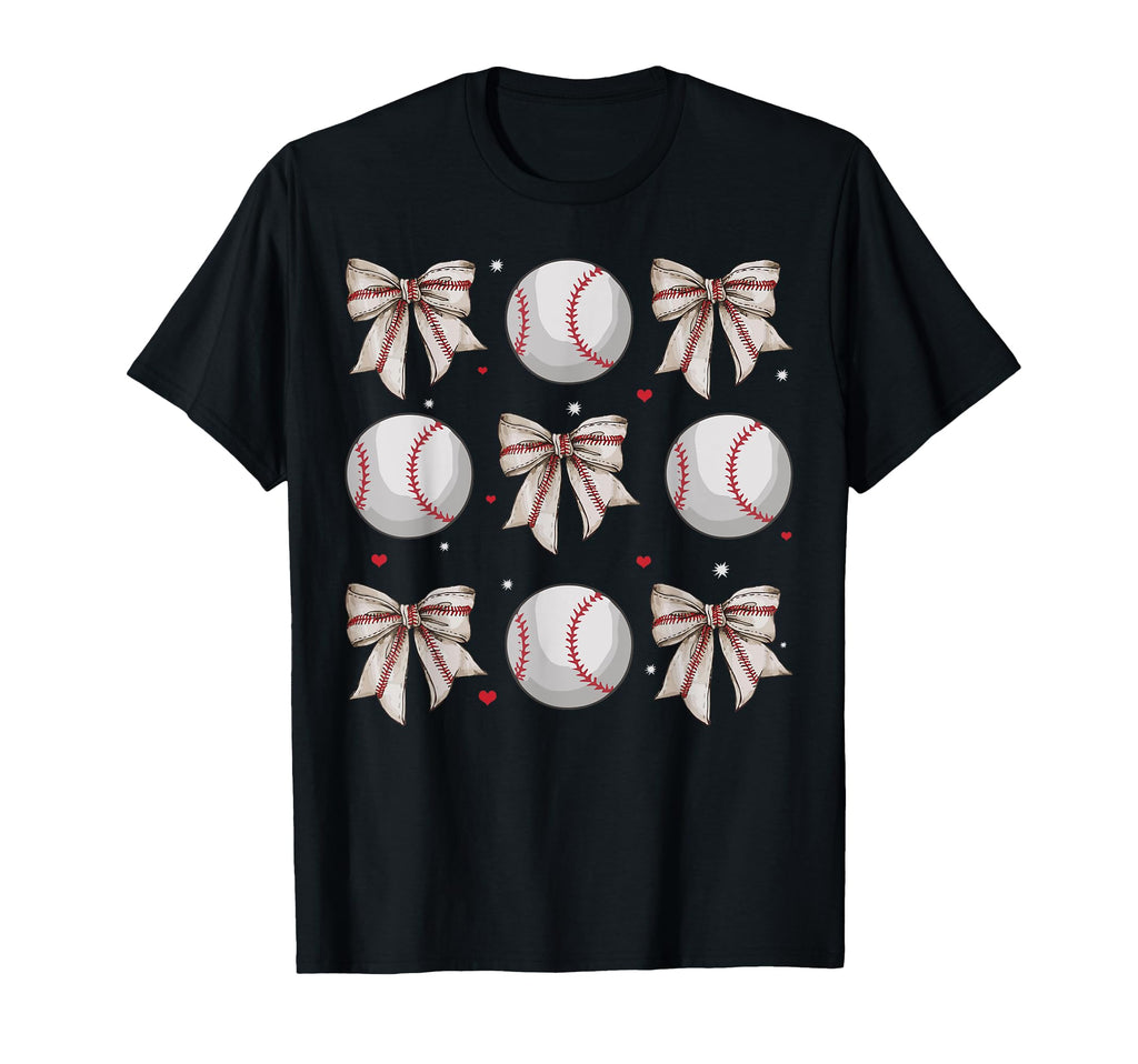 Coquette Bow Baseball Mom Game Day T-Shirt - Graphic Print for Adults - T-Shirt, Sweatshirt, Hoodie