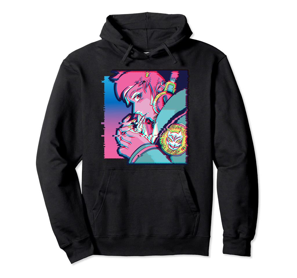 Japanese Vaporwave Aesthetic Glitch Anime Hoodie - Streetwear Style Unisex - T-Shirt, Sweatshirt, Hoodie