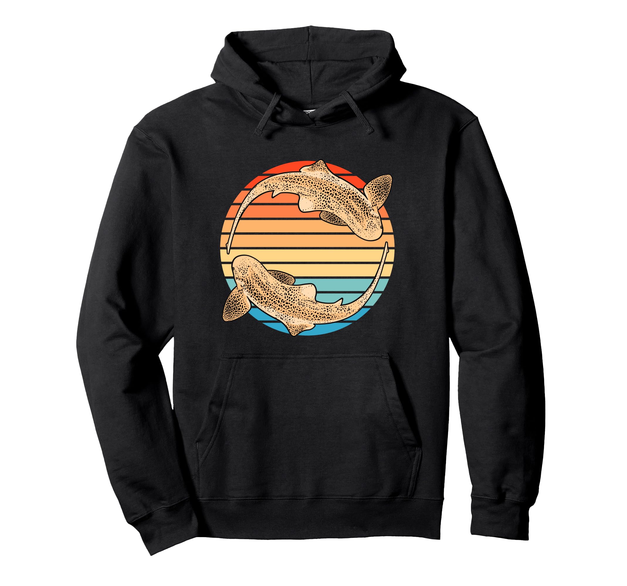 Zebra Shark Sunset Hoodie - Streetwear Style Unisex - T-Shirt, Sweatshirt, Hoodie