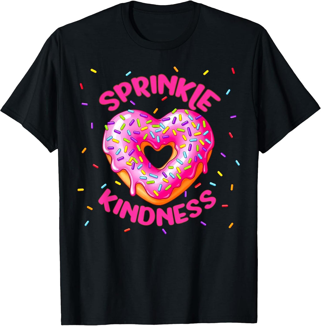 Sprinkle Kindness Donut Heart for Girls Women - Adult & Kids T-Shirts, Sweatshirts & Hoodies apparel design preview 1