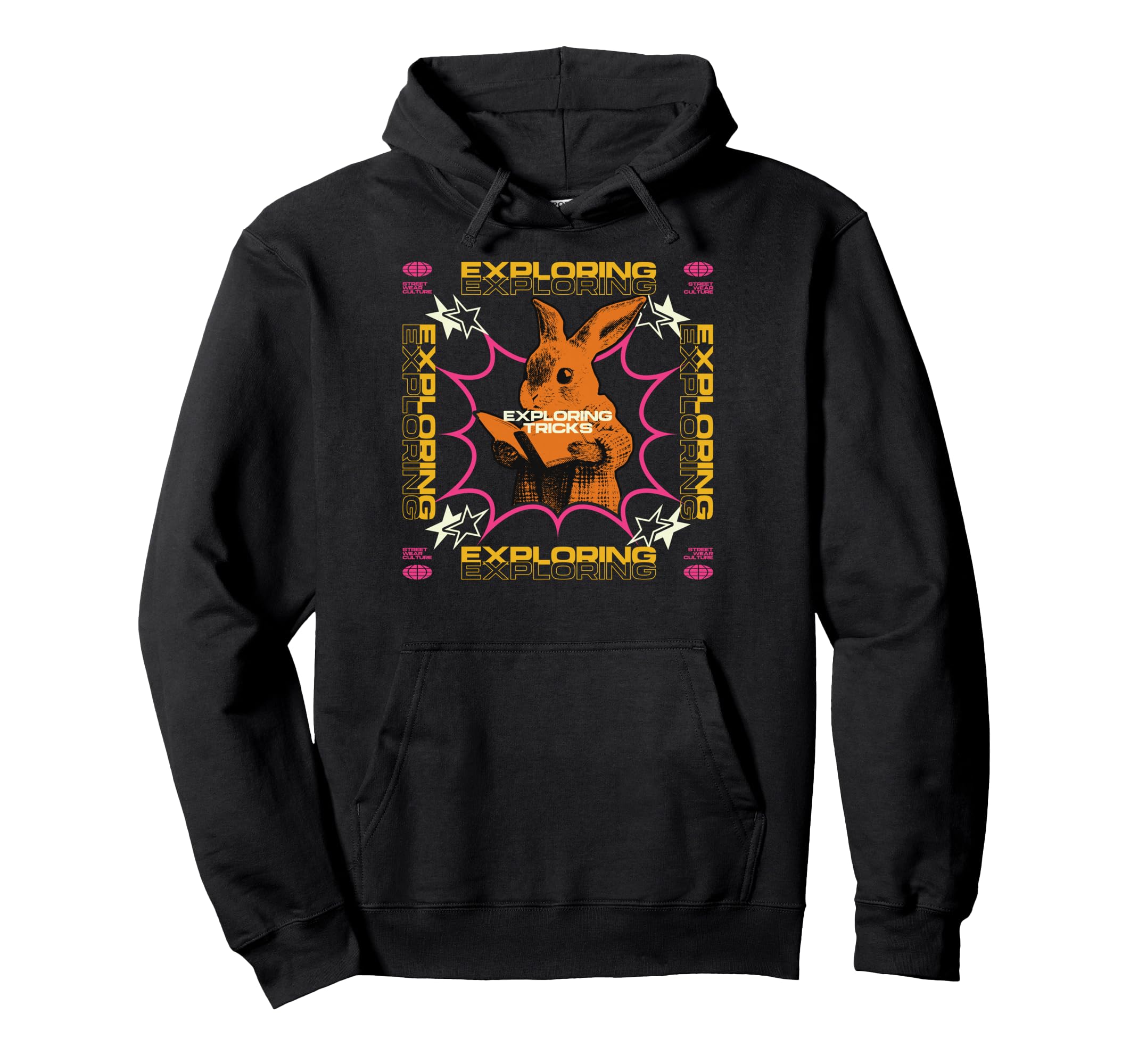 Y2K Rabbit Bold Urban Graffiti Hoodie - Custom Art Print Men Women - T-Shirt, Sweatshirt, Hoodie