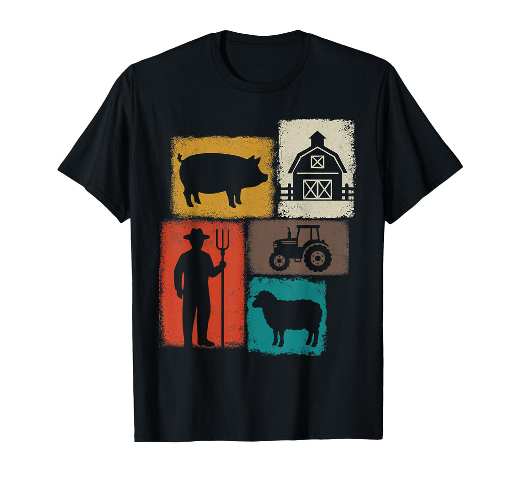 Farmer Collage Farming Rancher T-Shirt - Aesthetic Graphic for Adults - T-Shirt, Sweatshirt, Hoodie