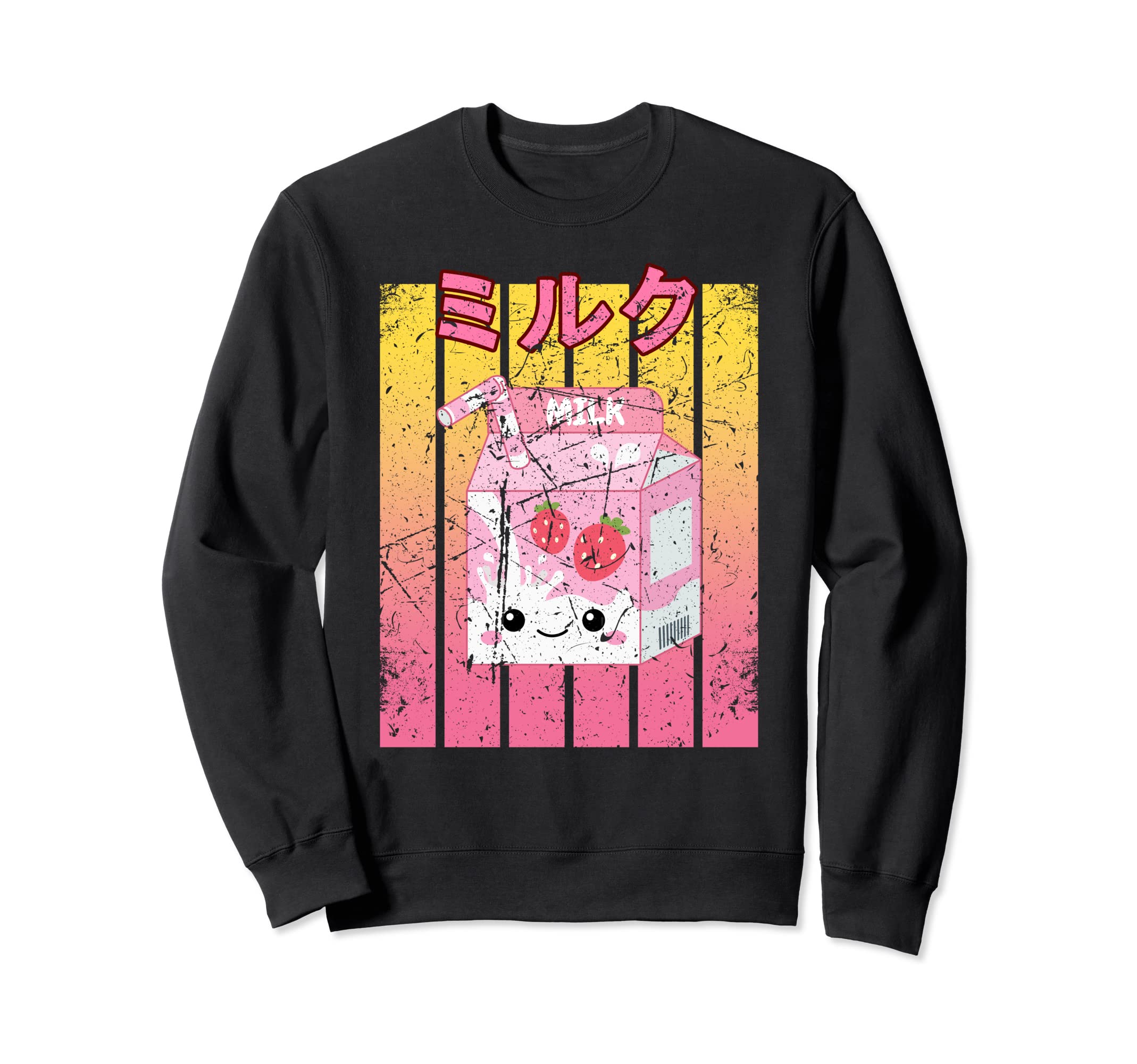 Kawaii Strawberry Milk Japanese Sweatshirt - Fun Novelty Design Unisex - T-Shirt, Sweatshirt, Hoodie