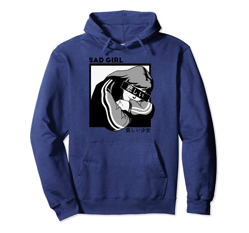 Sad Anime 80S 90S Vaporwave Japanese Hoodie - Graphic Print Men Women - T-Shirt, Sweatshirt, Hoodie