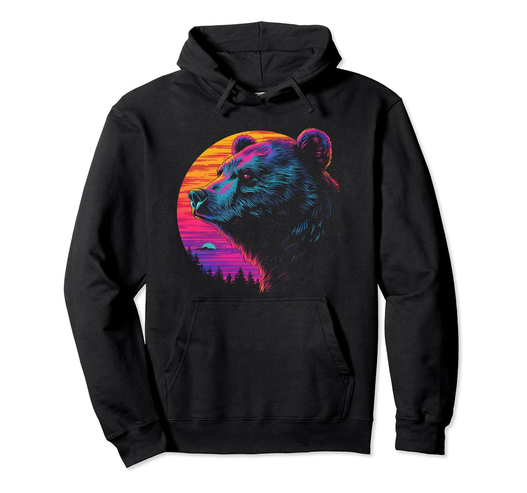 Bear Vaporwave Aesthetic Hoodie - Casual Everyday Wear for Adults - T-Shirt, Sweatshirt, Hoodie