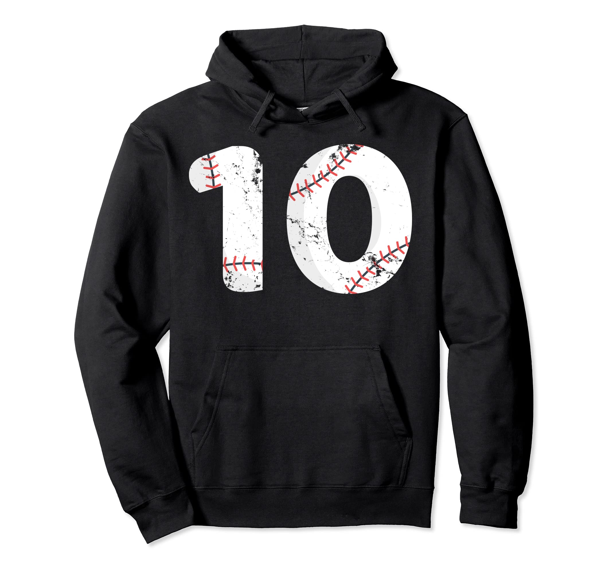 Number 10 Baseball Distressed Team Hoodie - Aesthetic Graphic Unisex - T-Shirt, Sweatshirt, Hoodie