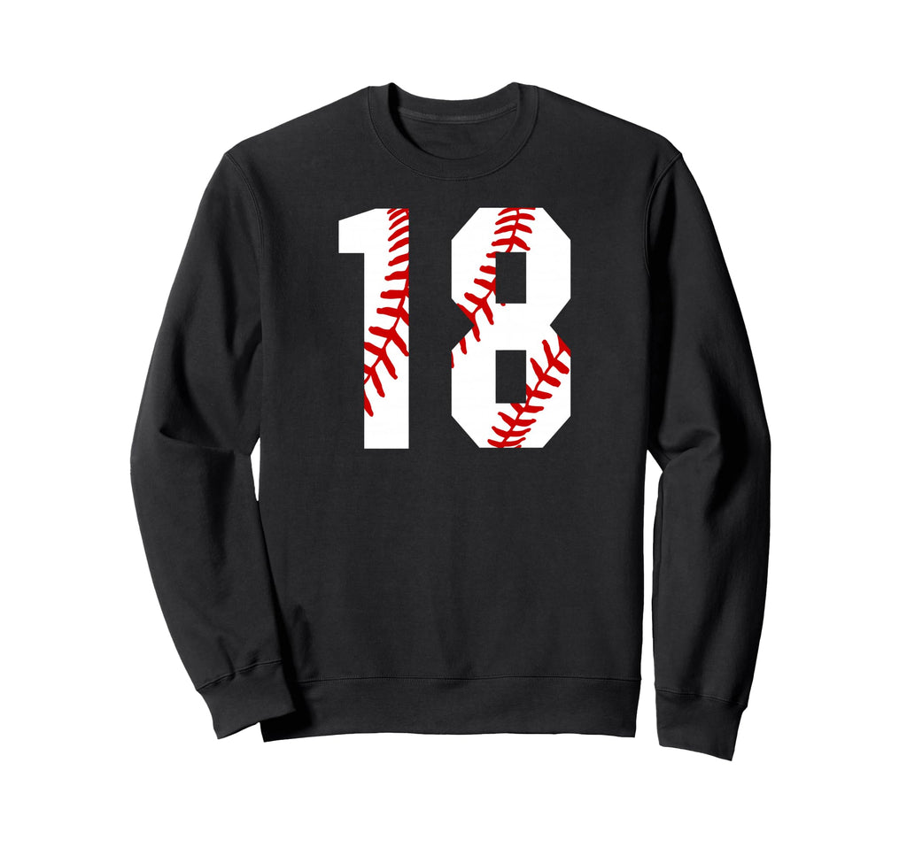 Baseball Mom 18 Jersey Baseball Sweatshirt - Casual Everyday Wear Unisex - T-Shirt, Sweatshirt, Hoodie