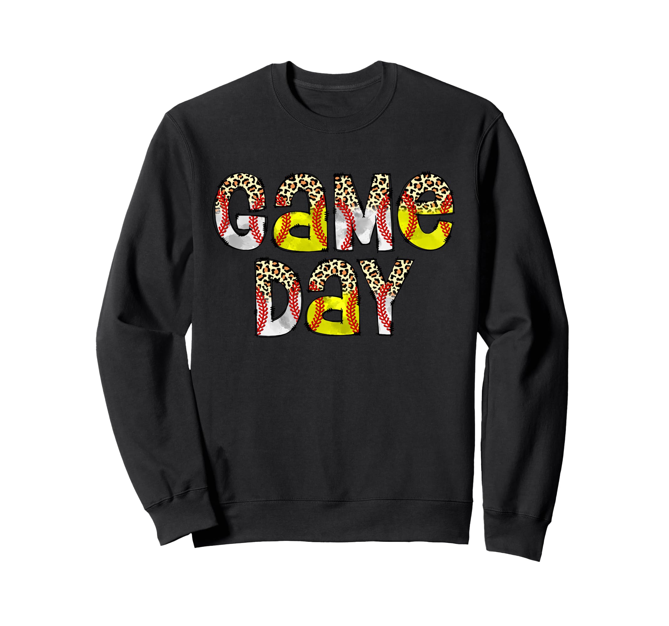 Game Day Leopard Baseball Softball Sweatshirt - Unique Graphic for Adults - T-Shirt, Sweatshirt, Hoodie