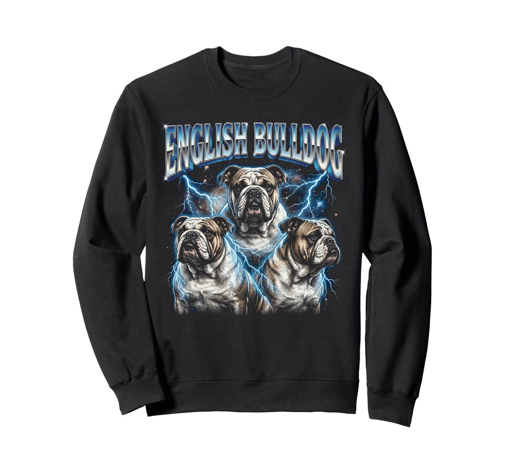 English Bulldog 80S Dog Lover Sweatshirt - Minimalist Print Men Women - T-Shirt, Sweatshirt, Hoodie